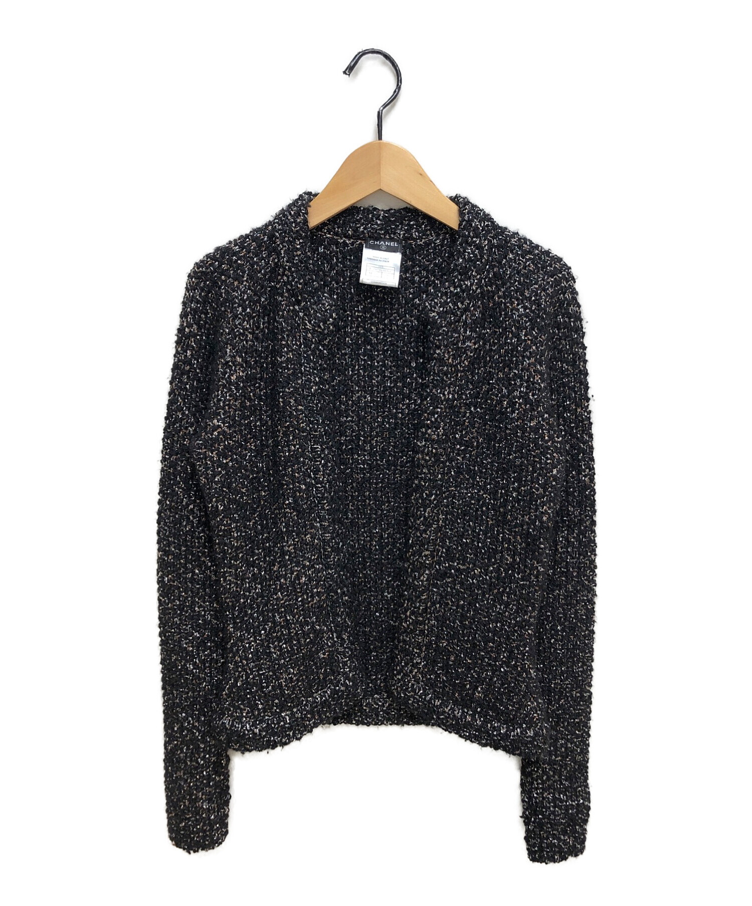 Chanel レディース ジップアップ ニットジャケット 中古・古着通販】CHANEL (シャネル) ニットジャケット ブラック サイズ
