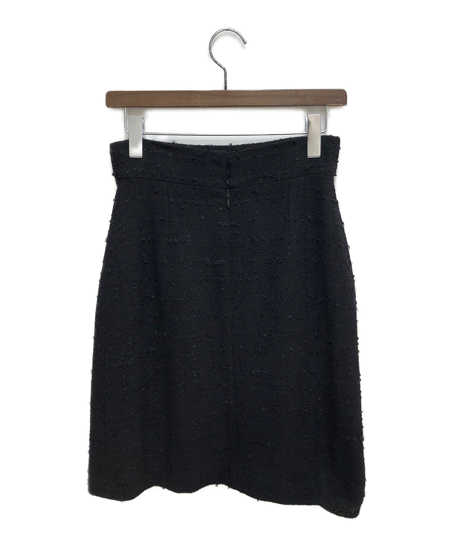 中古・古着通販】CHANEL (シャネル) ツイードスカート ブラック サイズ