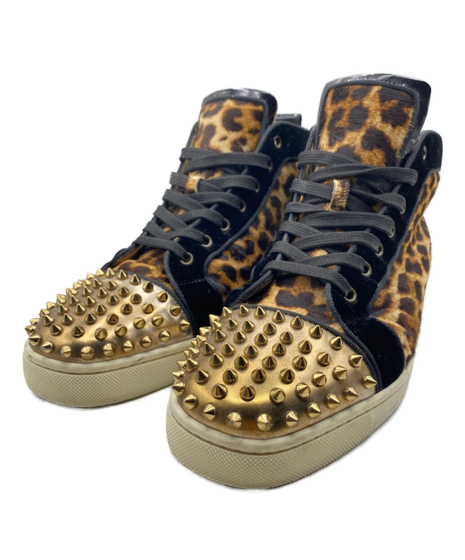 n*o様 Christian Louboutin レオパード スタッズ スニーカ Christian Louboutin ルブタンレオパードスニーカー | ヤマダウェブコム