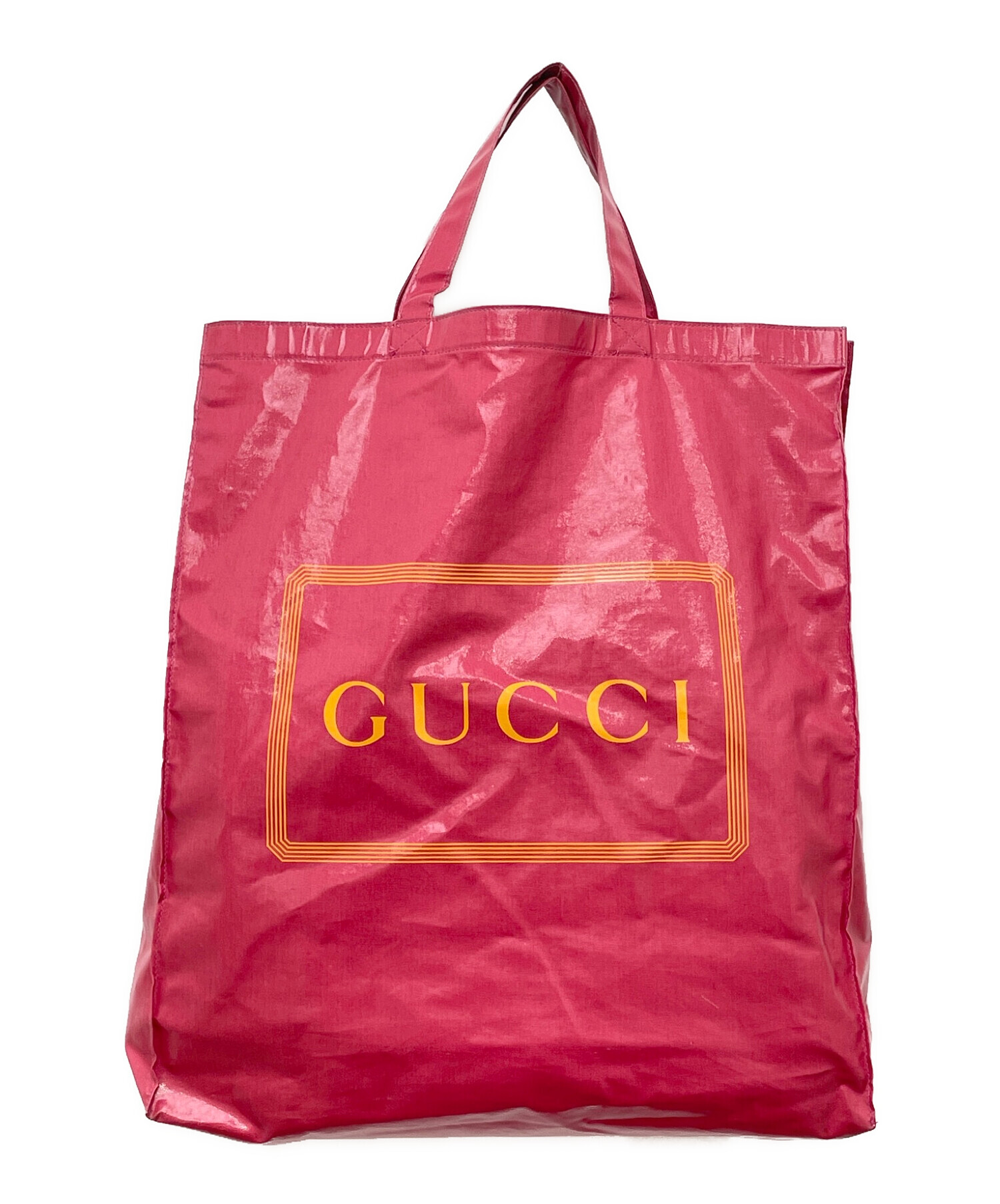 中古・古着通販】GUCCI (グッチ) ロゴトートバッグ レッド サイズ