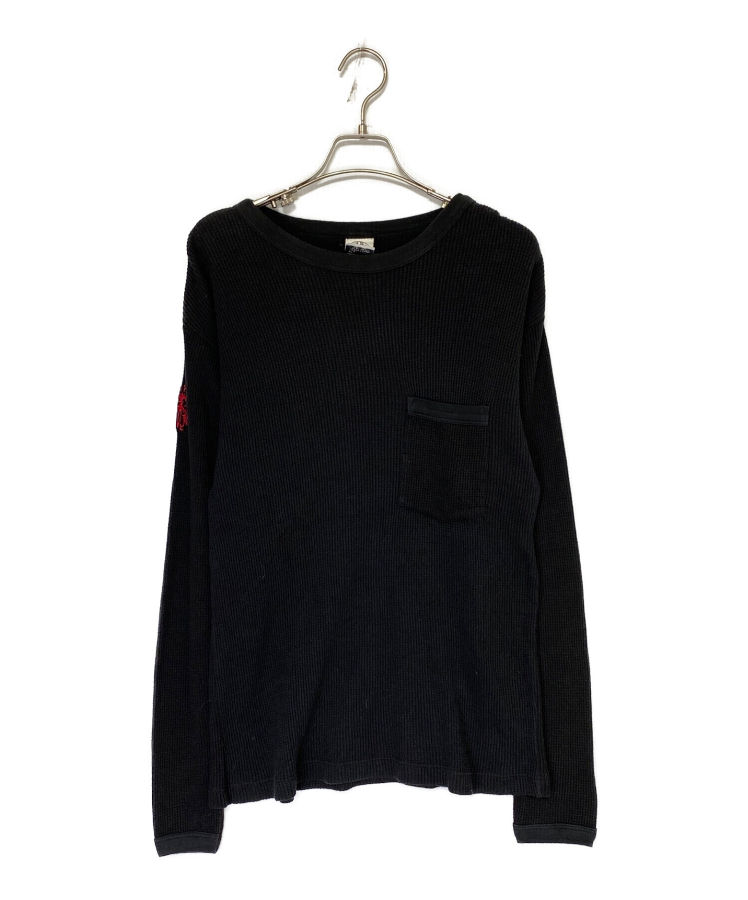 CHROME HEARTS クロムハーツ サーマルカットソー 黒×黒 CHクロス