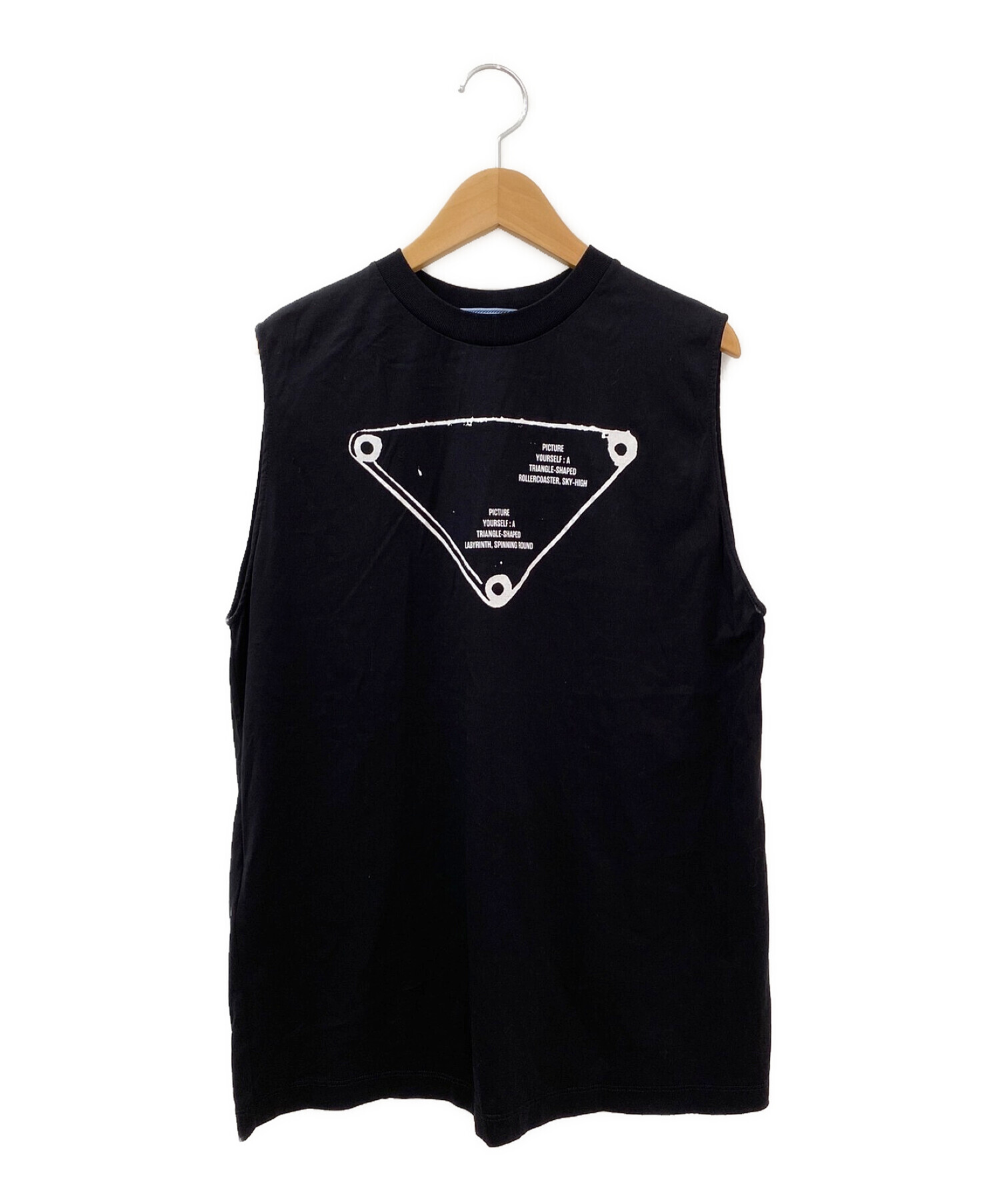 中古・古着通販】PRADA (プラダ) プリントノースリーブTシャツ 