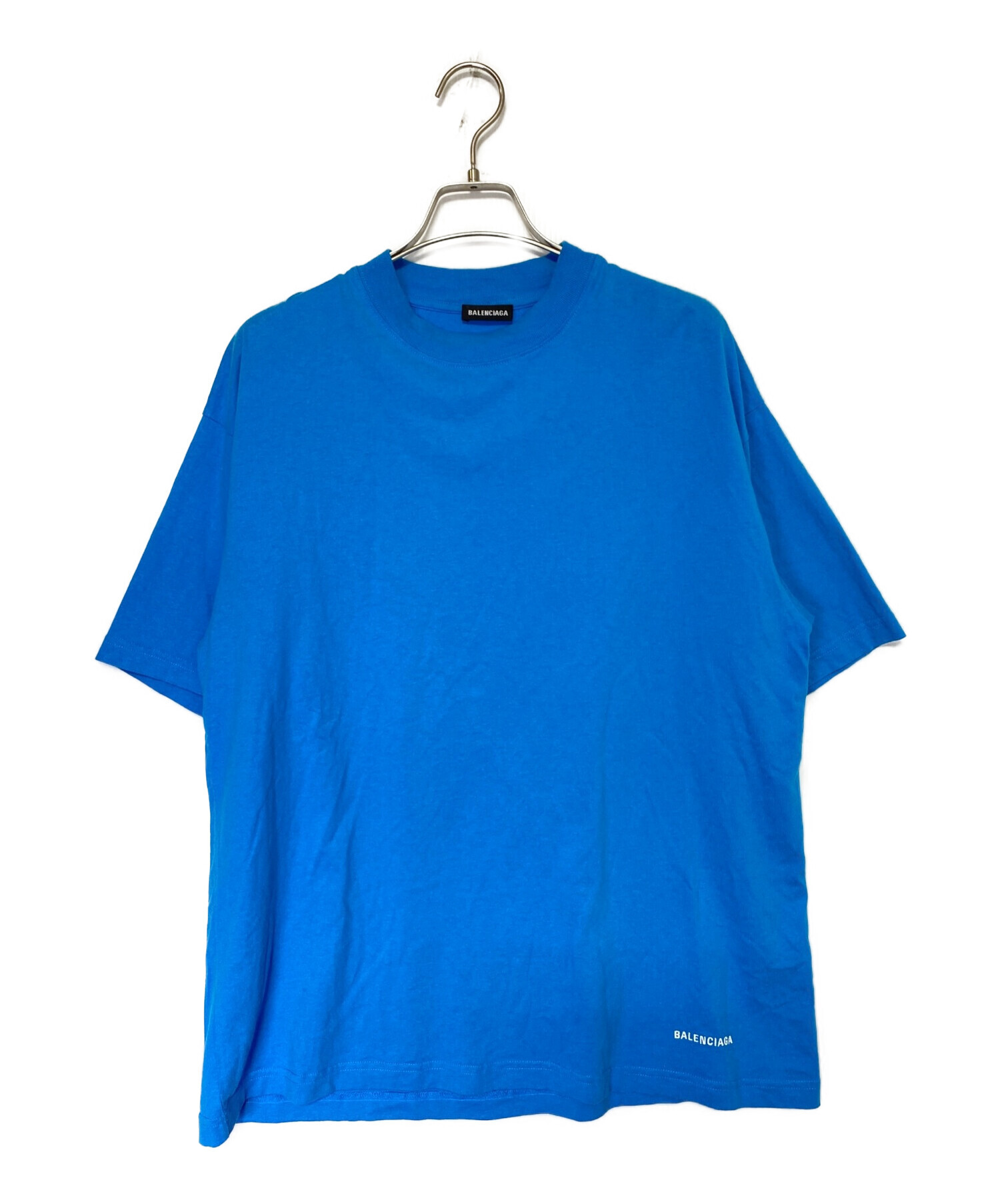 中古・古着通販】BALENCIAGA (バレンシアガ) ロゴ刺繍Tシャツ ブルー 
