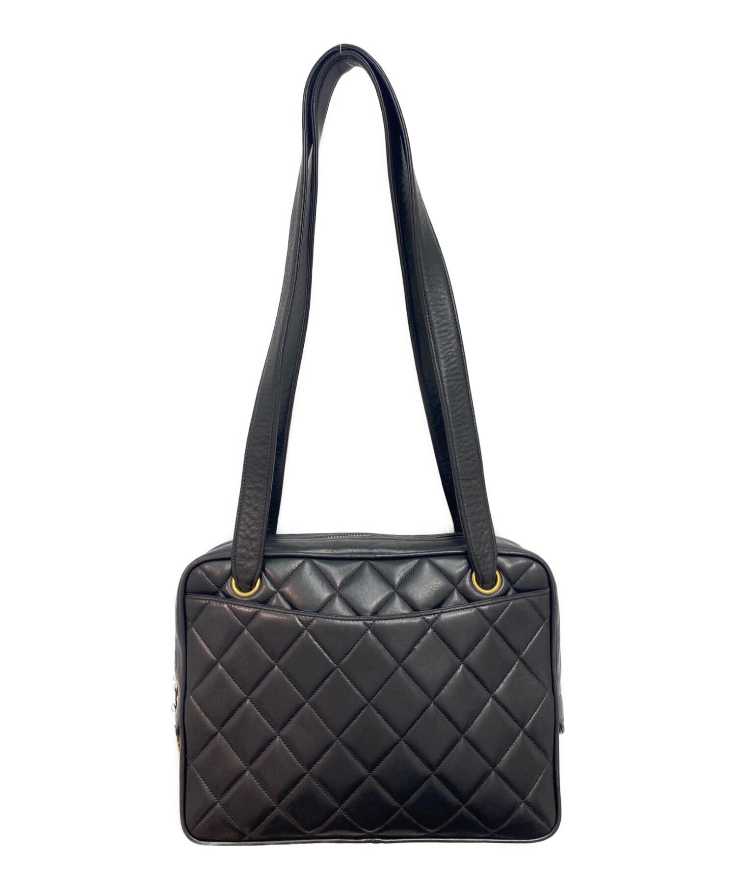 中古・古着通販】CHANEL (シャネル) レザーショルダーバッグ ブラック 