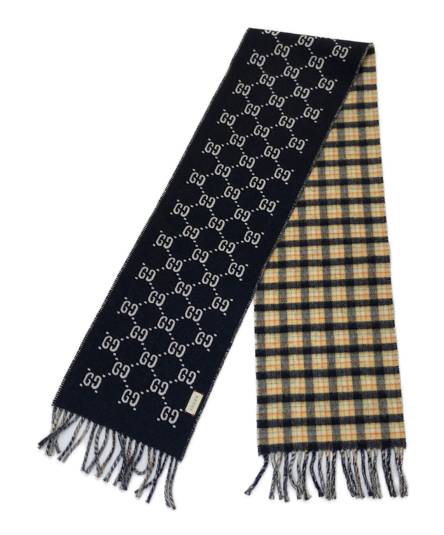 中古・古着通販】GUCCI (グッチ) チェックマフラー サイズ:- 未使用品 