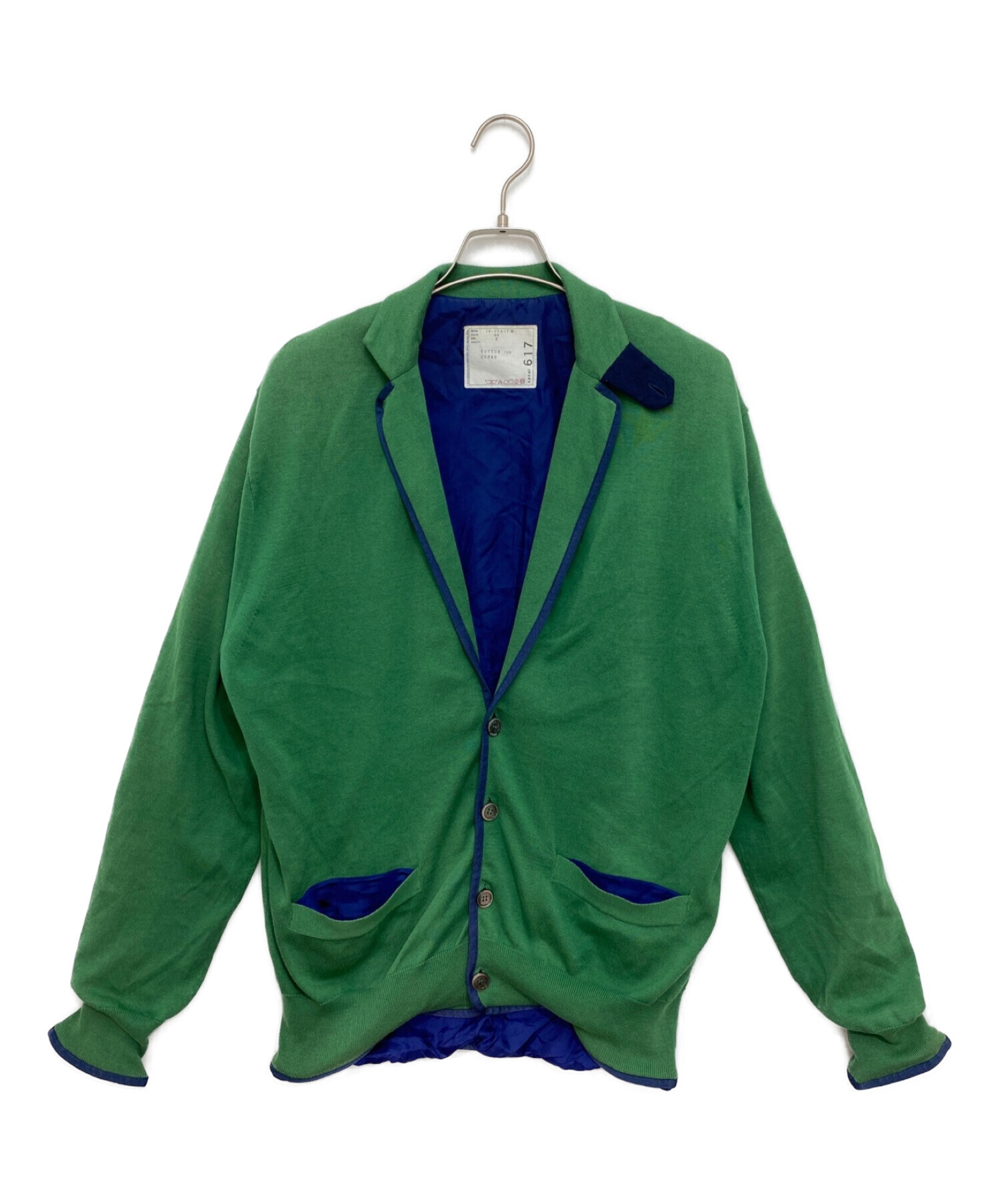 中古・古着通販】sacai (サカイ) 切替カーディガン グリーン サイズ:2