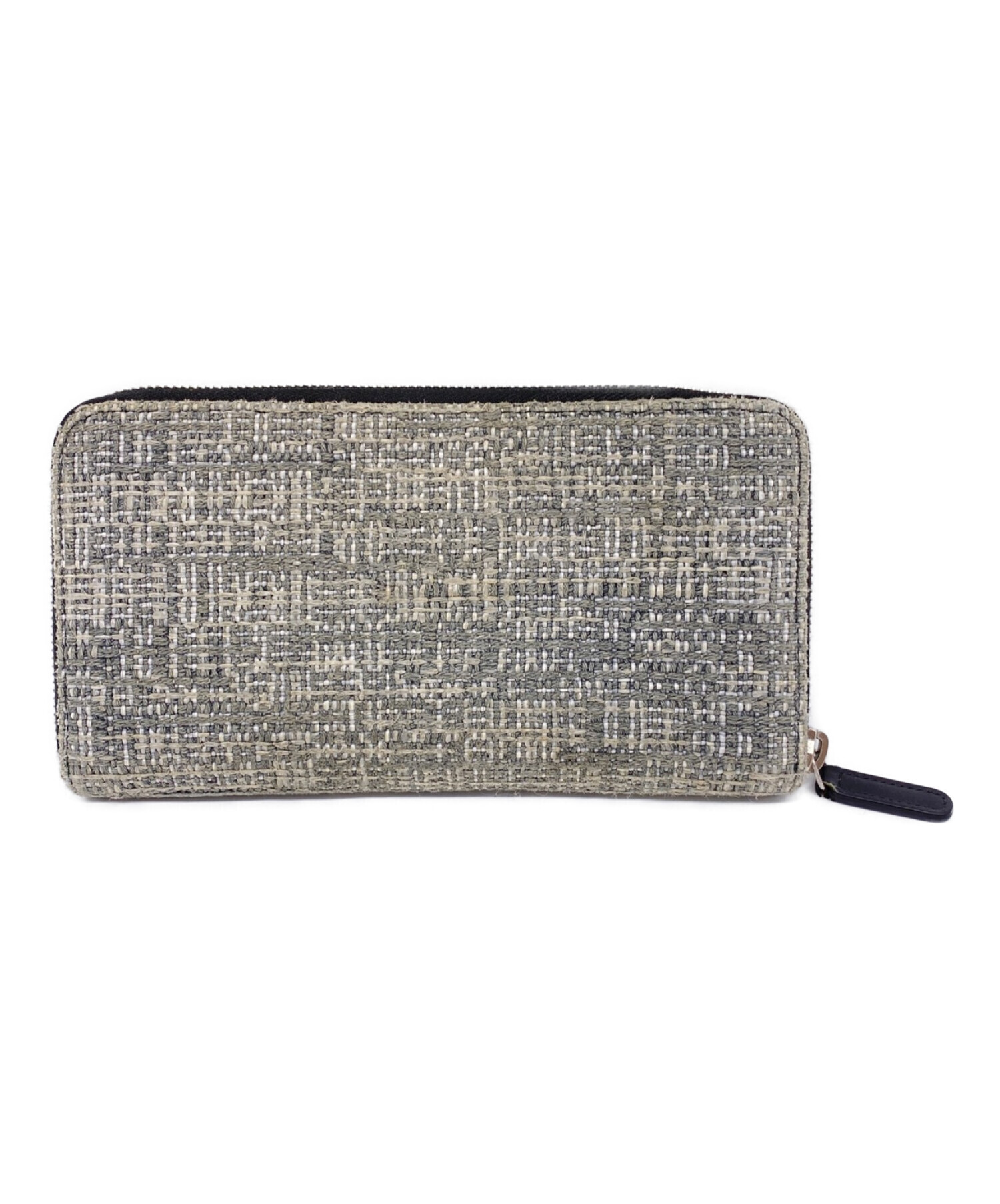 CHANEL ドーヴィルライン キャンバス 長財布 グレー 中古・古着通販】CHANEL (シャネル) ドーヴィルライン ブラック×グレー