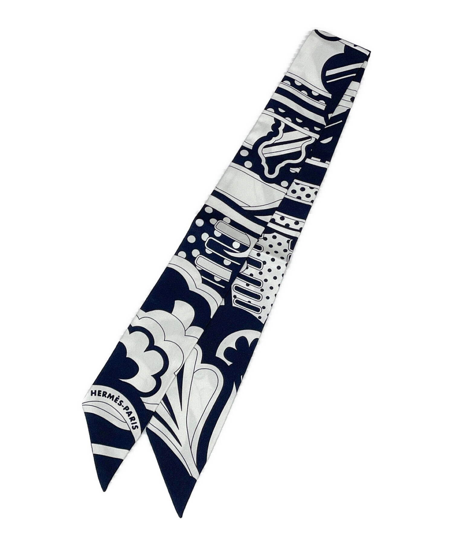 中古・古着通販】HERMES (エルメス) ツイリー ネイビー×ホワイト