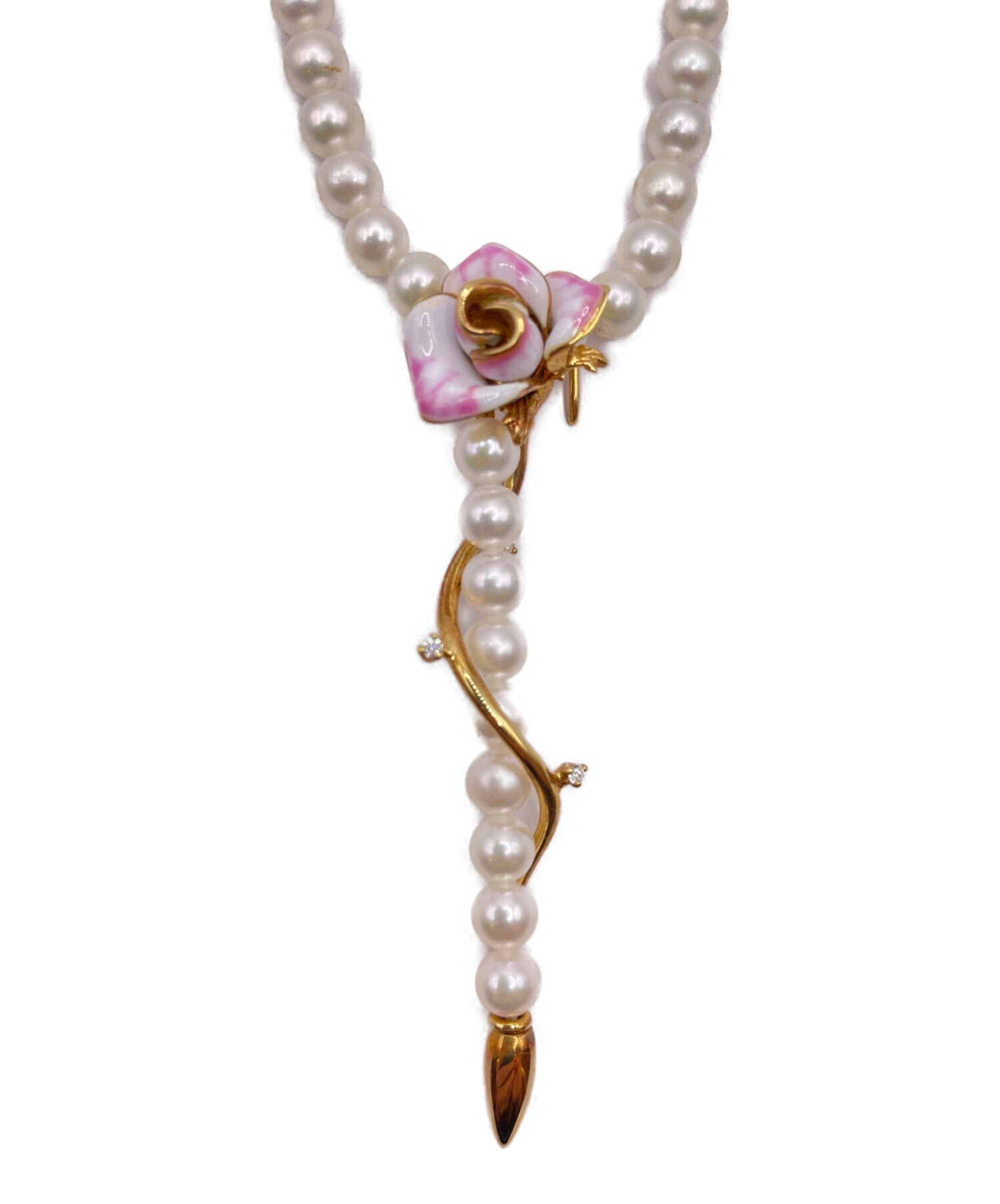 美品 ピンク系 MIKIMOTO ミキモト パールネックレス 7mm〜3mm 中古・古着通販】MIKIMOTO (ミキモト) MIKIMOTOグレースケリー