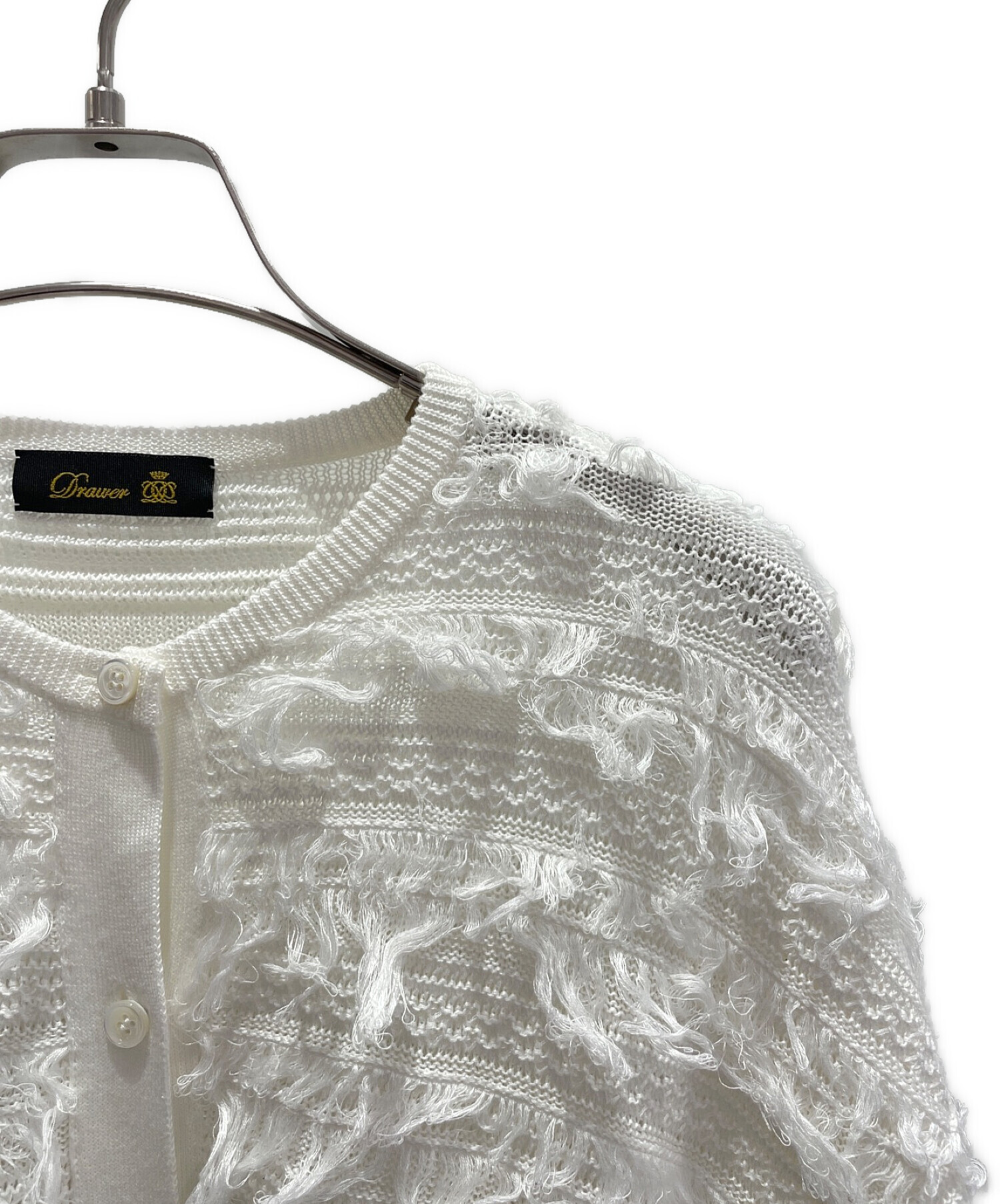 中古・古着通販】DRAWER (ドゥロワー) 14Gフリンジクルーネック