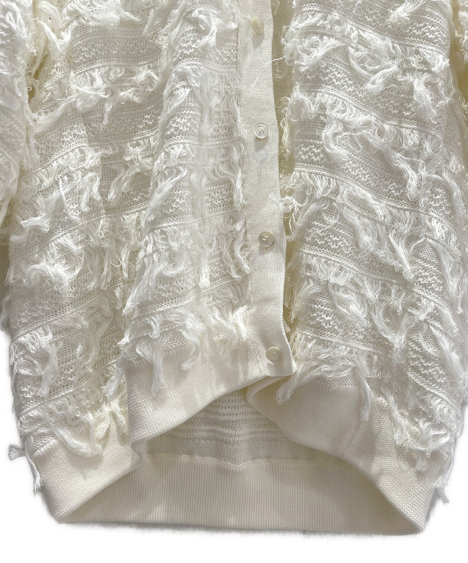 中古・古着通販】DRAWER (ドゥロワー) 14Gフリンジクルーネック