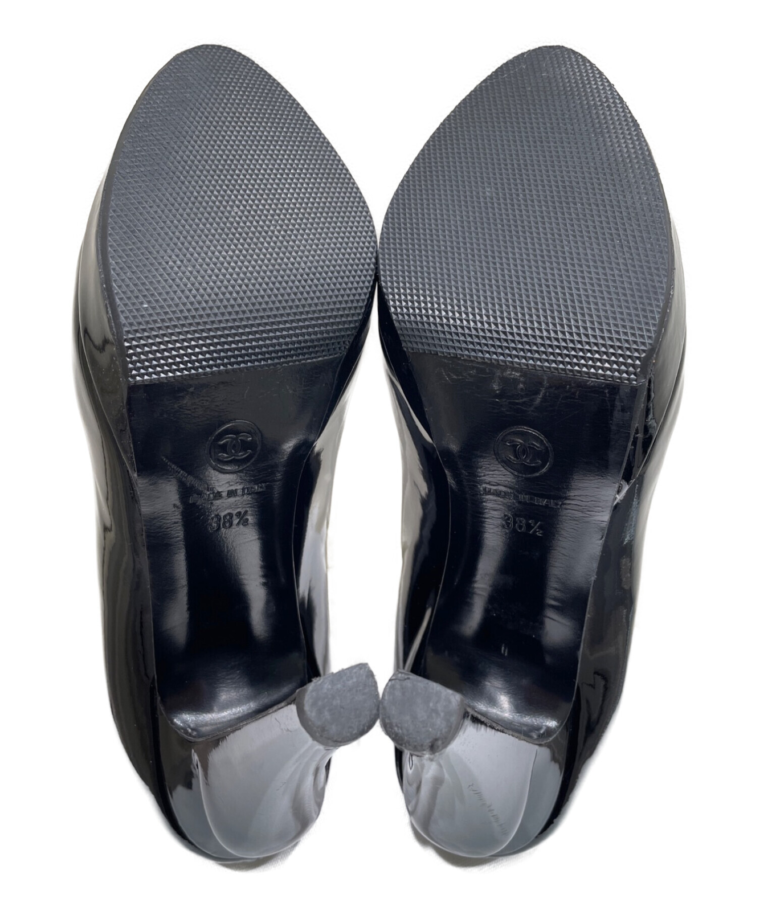中古・古着通販】CHANEL (シャネル) エナメルヒールパンプス ホワイト 