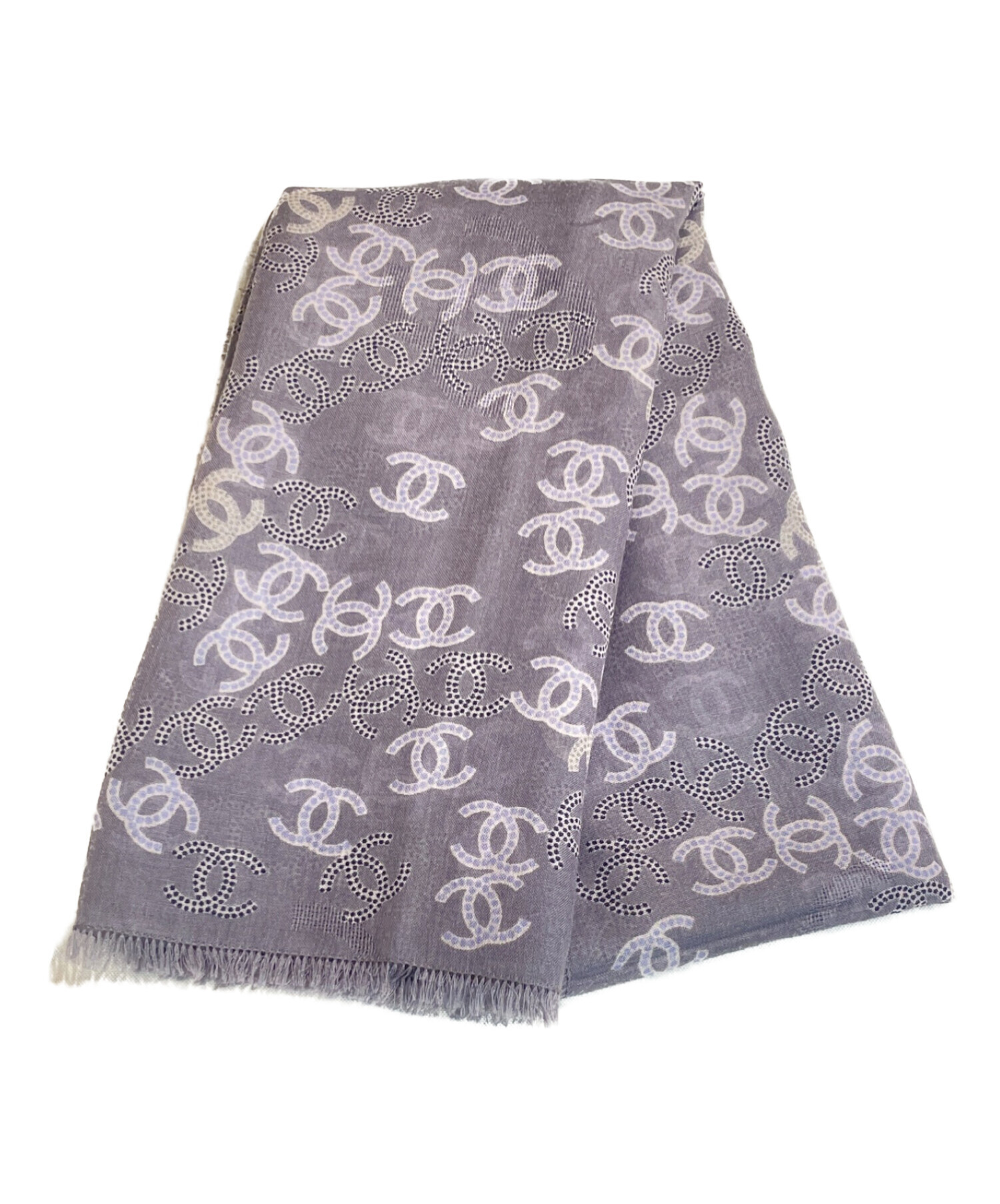 中古・古着通販】CHANEL (シャネル) ココマーク 大判ストール グレー