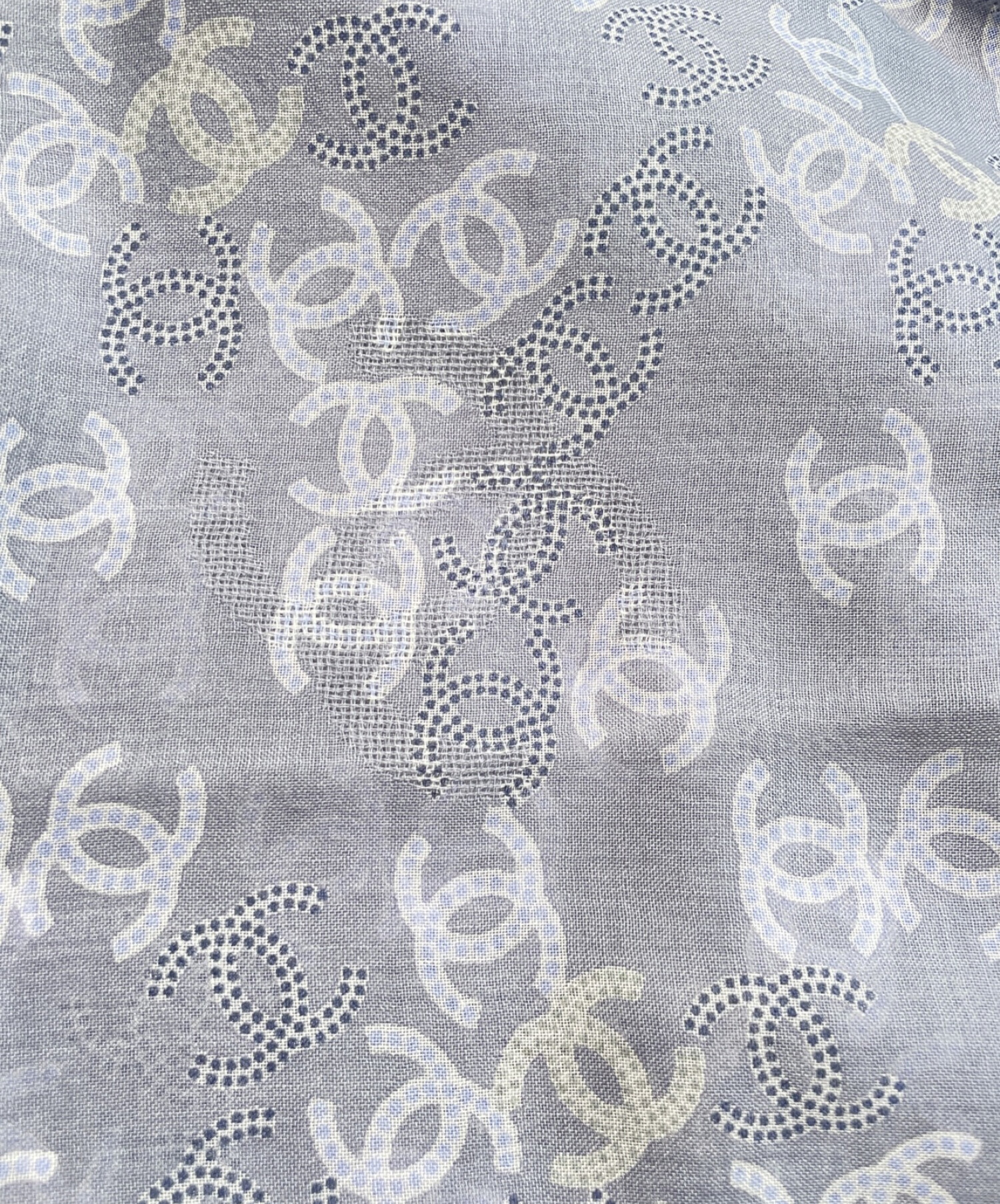 中古・古着通販】CHANEL (シャネル) ココマーク 大判ストール グレー