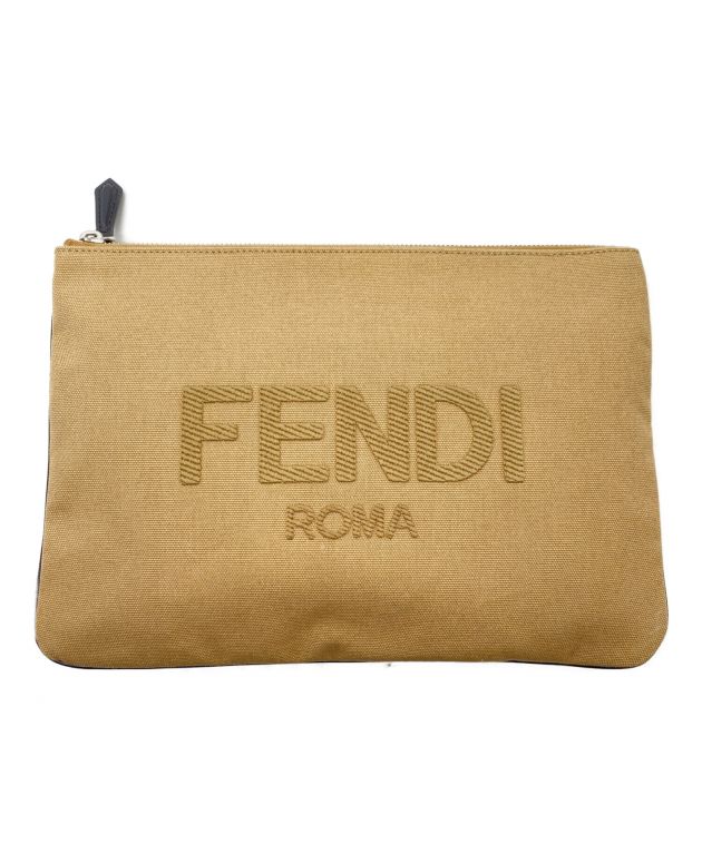 中古・古着通販】FENDI (フェンディ) クラッチバッグ ベージュ 中古・古着通販】FENDI (フェンディ) クラッチバッグ ベージュ