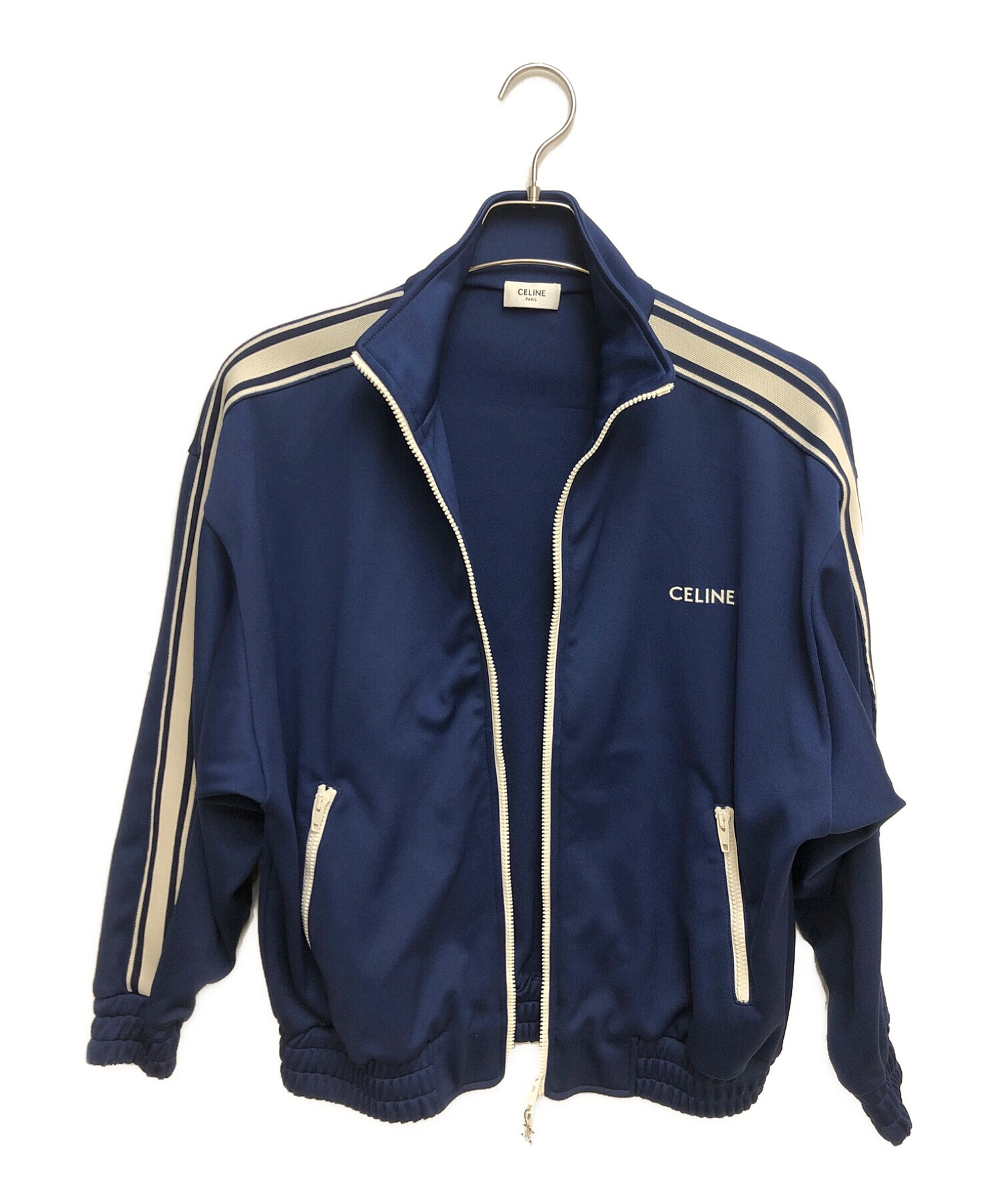 【CELINE】22-23AW フードロゴ ジップパーカー　スタッズ　ブルゾン 国内正規品 22AW CELINE オーバーサイズスタッズロゴフードボア