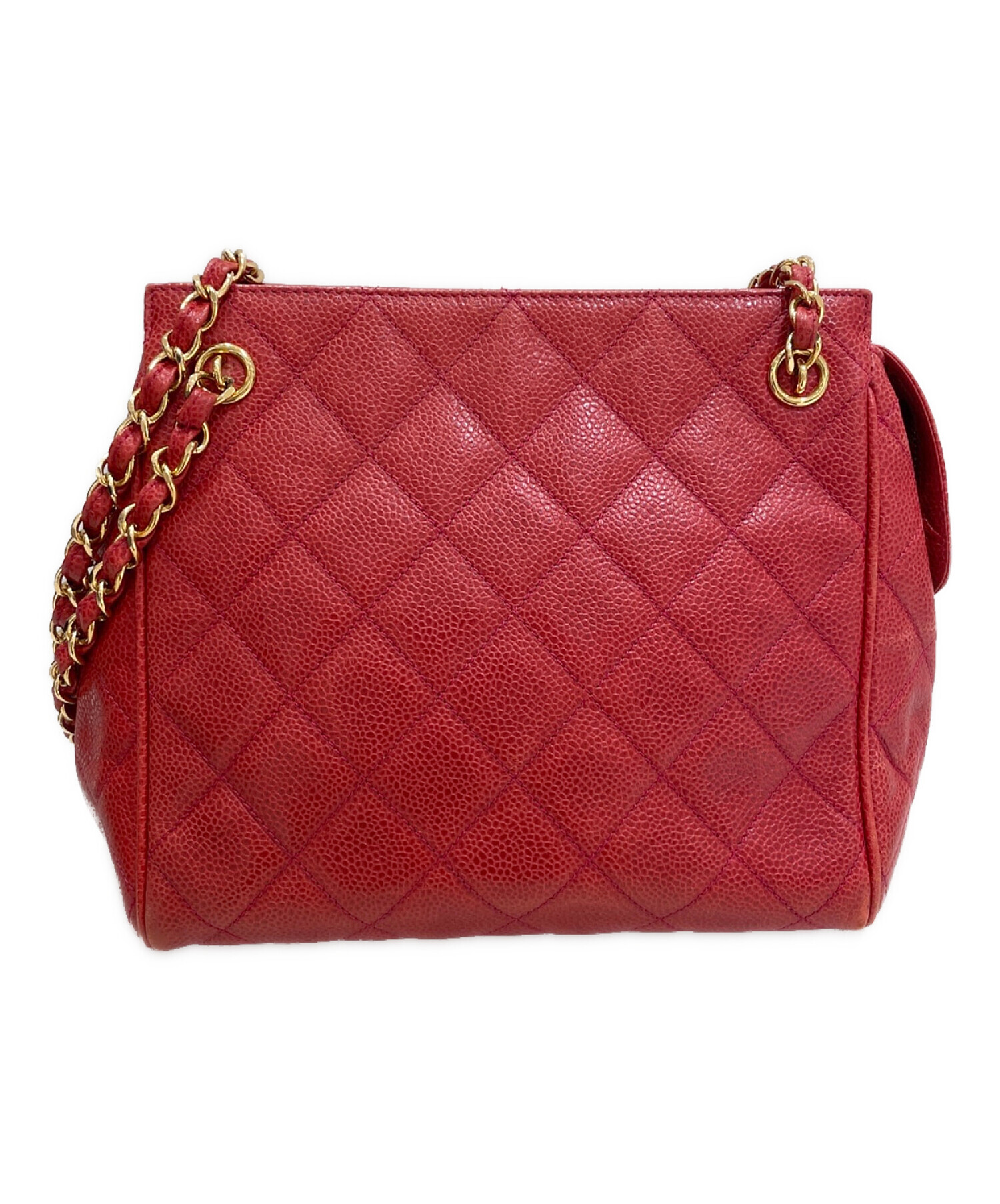 中古・古着通販】CHANEL (シャネル) チェーンショルダーバッグ レッド 