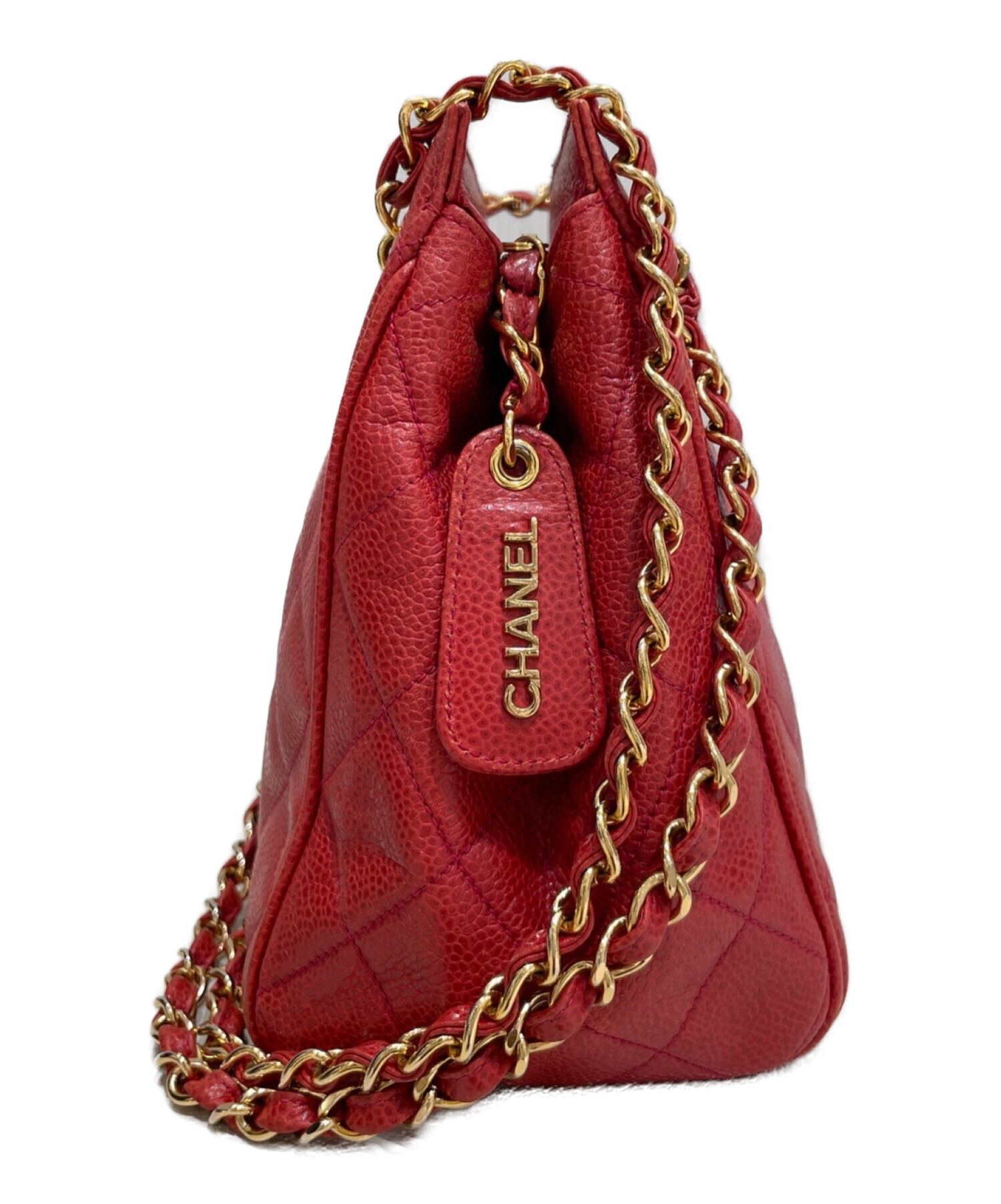 中古・古着通販】CHANEL (シャネル) チェーンショルダーバッグ レッド 