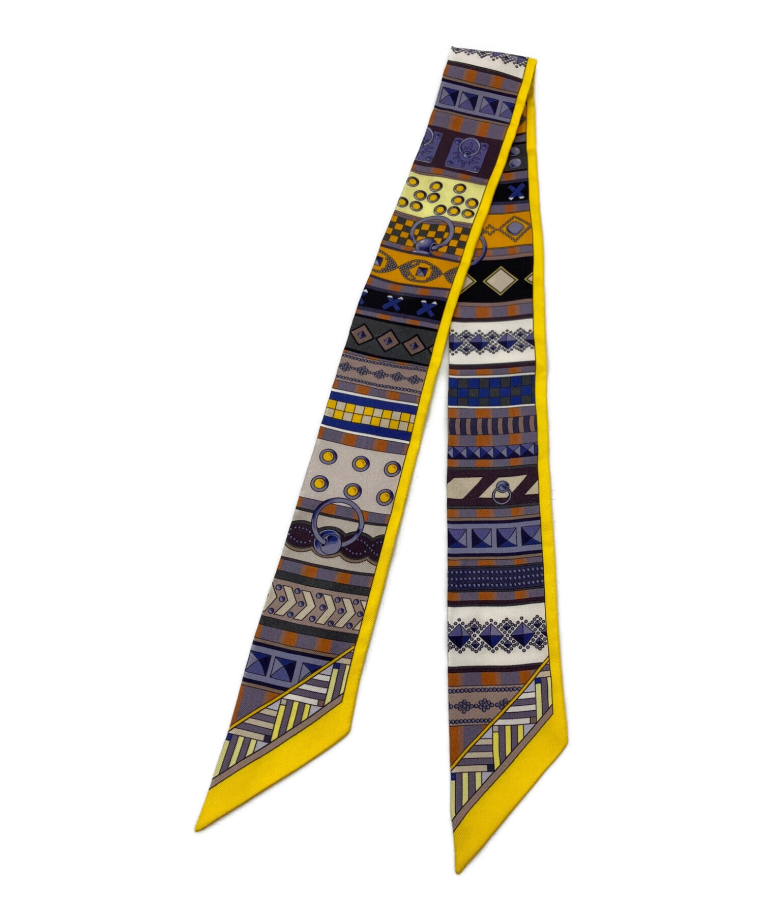 中古・古着通販】HERMES (エルメス) ツイリースカーフ イエロー×ブルー