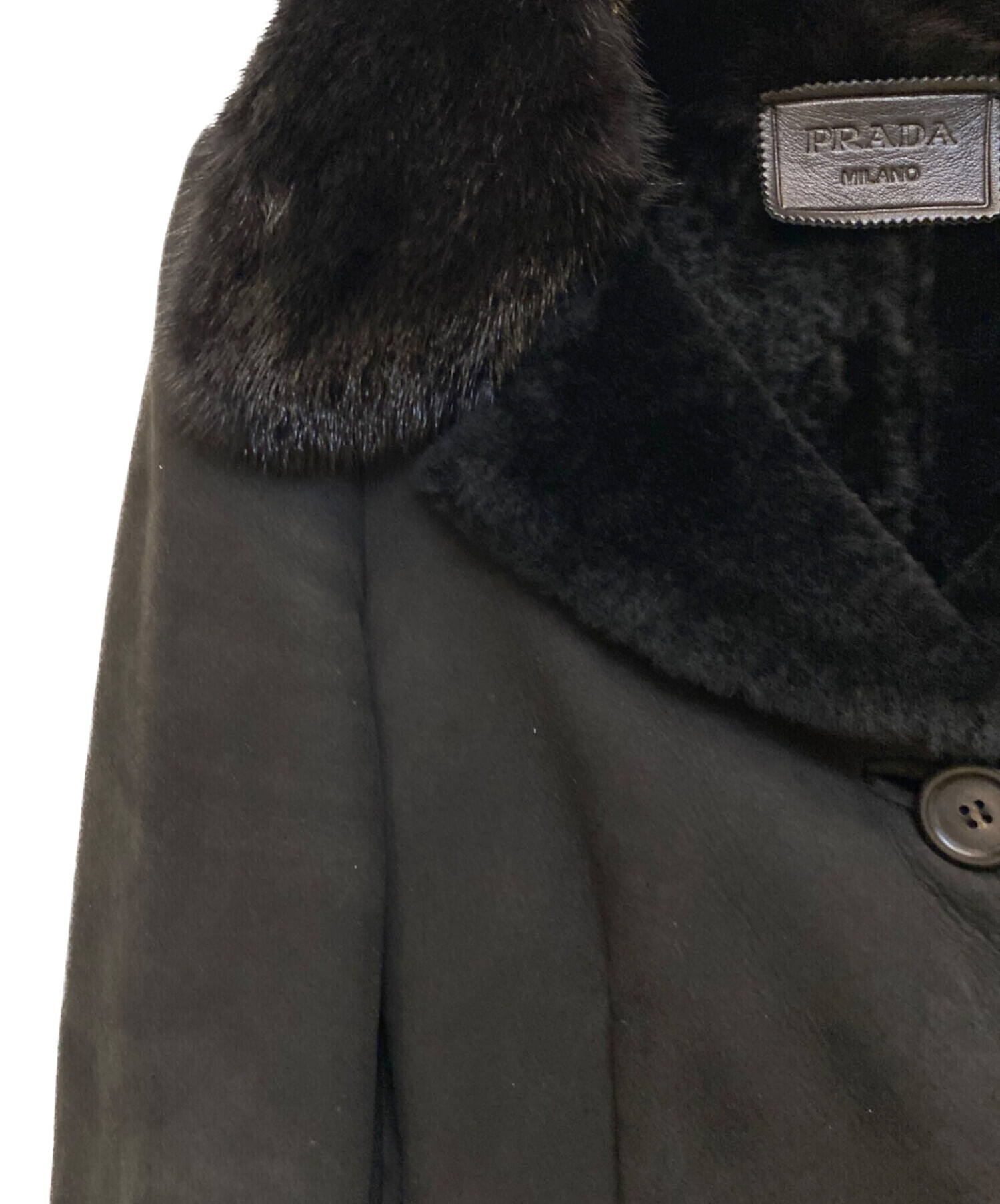 中古・古着通販】PRADA (プラダ) ミンクファー付ムートンコート