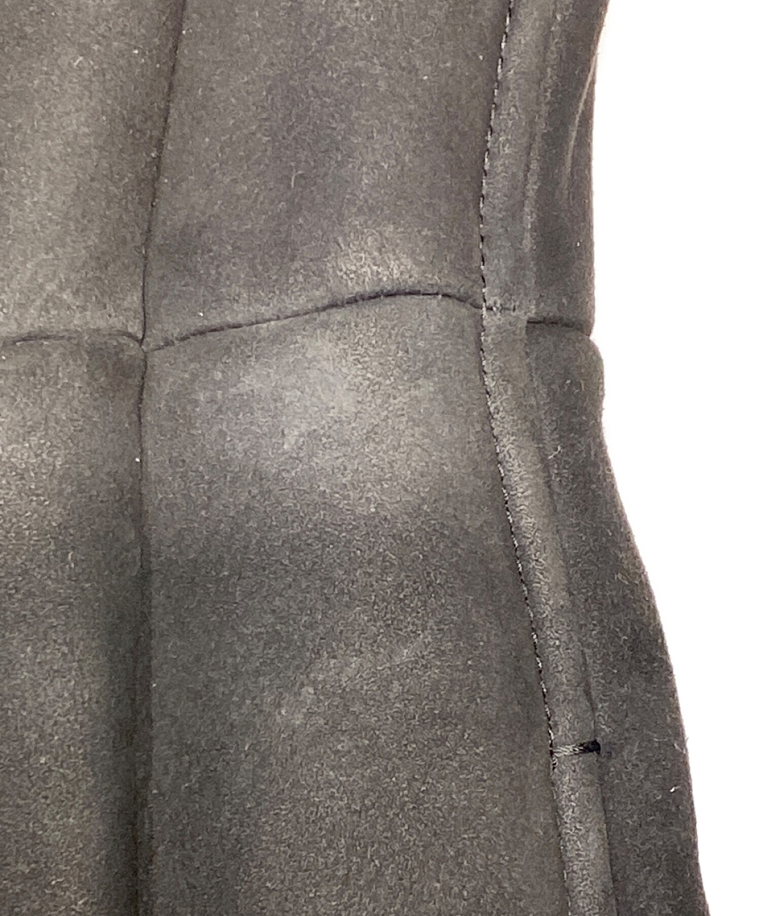 Prada 14AW ムートングレーコート 中古・古着通販】PRADA (プラダ) ミンクファー付ムートンコート