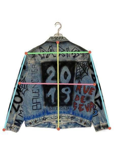 バレンシアガ　グラフティデニムジャケット BALENCIAGA グラフィティデニムジャケット サイズ34 - メルカリ