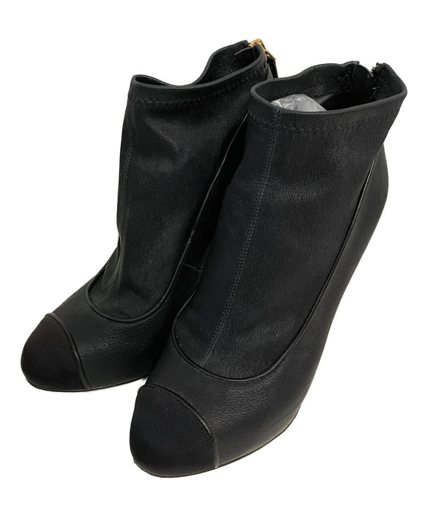 CHANEL ショートブーツ 37サイズ 中古・古着通販】CHANEL (シャネル) ショートブーツ ブラック サイズ