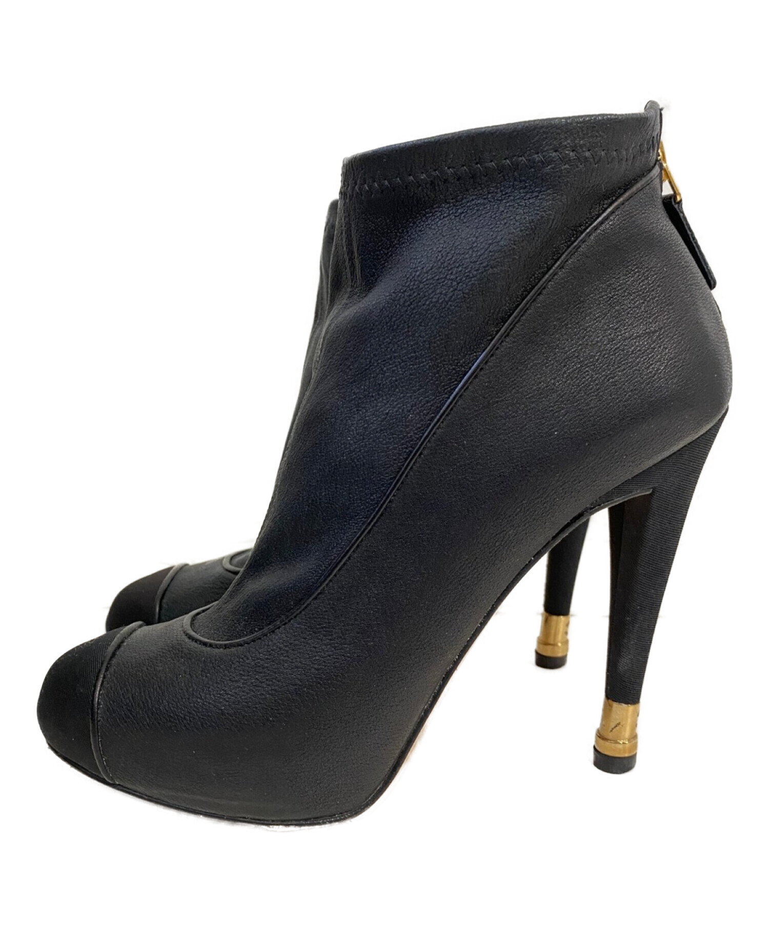 中古・古着通販】CHANEL (シャネル) ショートブーツ ブラック サイズ