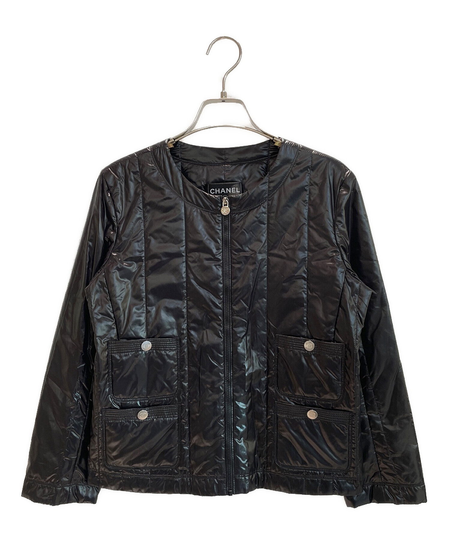 中古・古着通販】CHANEL (シャネル) ノーカラーナイロンジャケット 