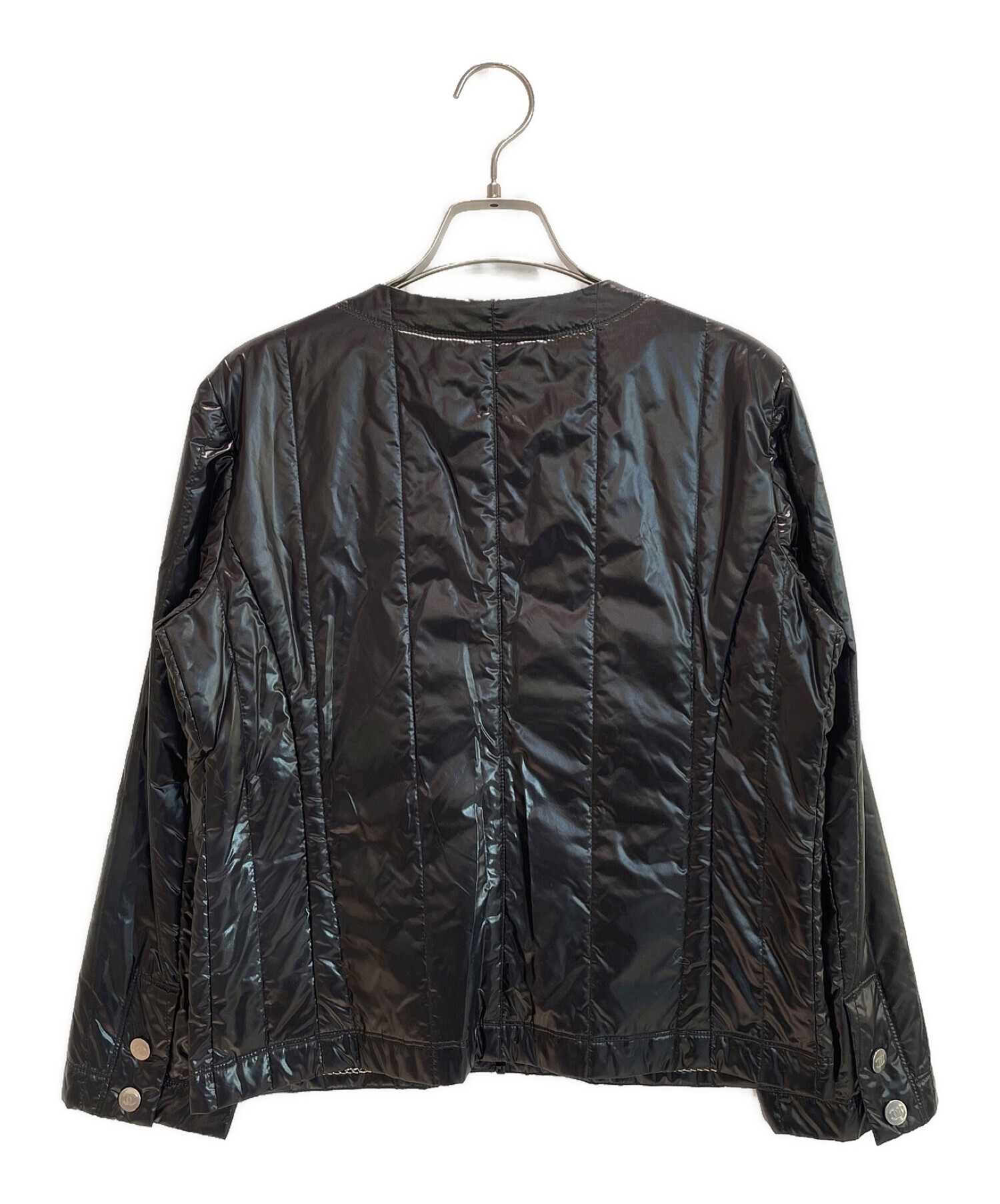 シャネル黒ジャケット　（ほとんど未使用❗️）ゆったりサイズ 中古・古着通販】CHANEL (シャネル) ノーカラーナイロンジャケット