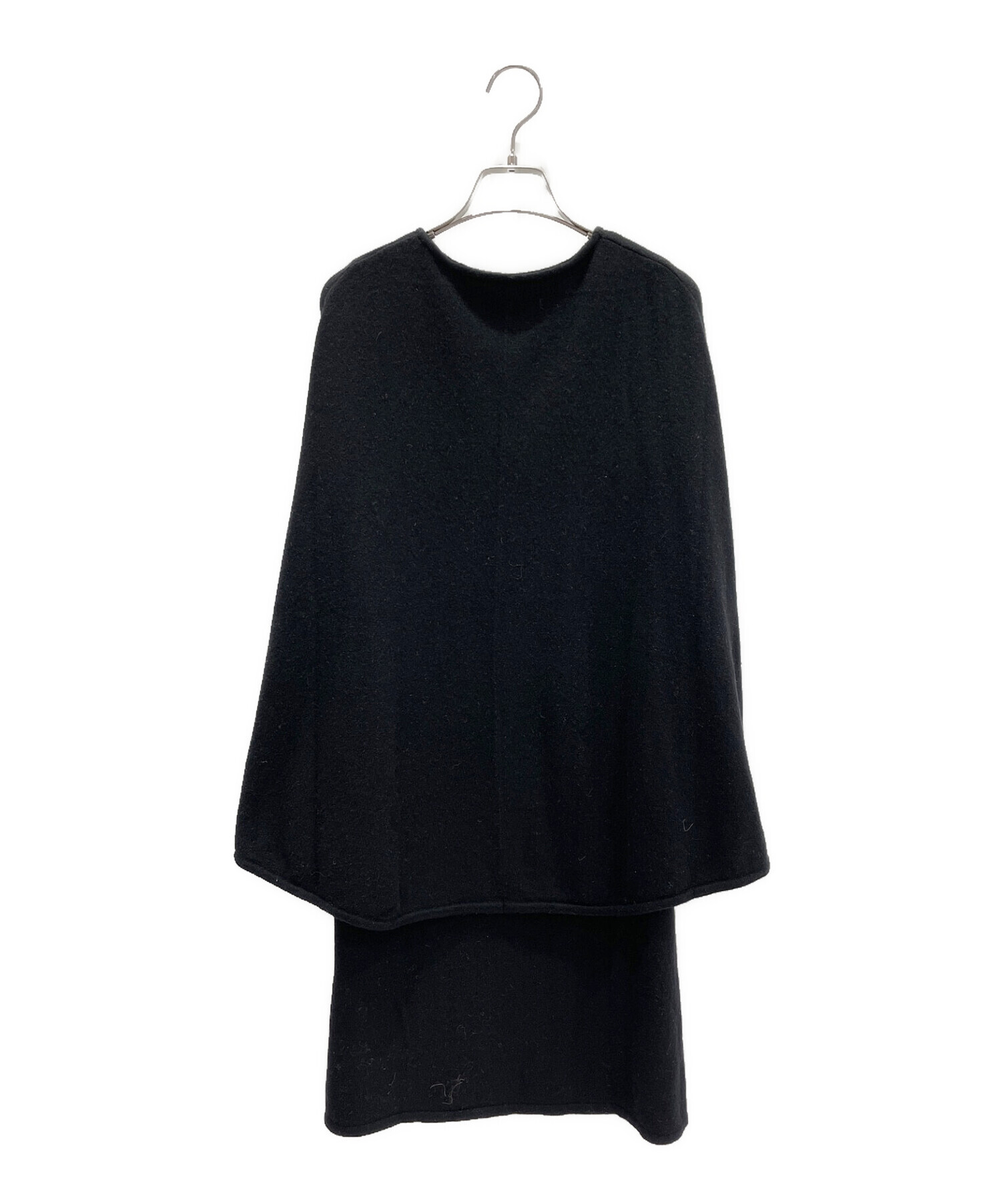 中古・古着通販】MYLAN (マイラン) ケープニットドレス ブラック