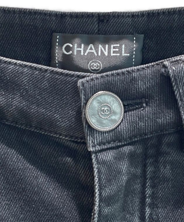 中古・古着通販】CHANEL (シャネル) ツイードサイドラインデニムパンツ
