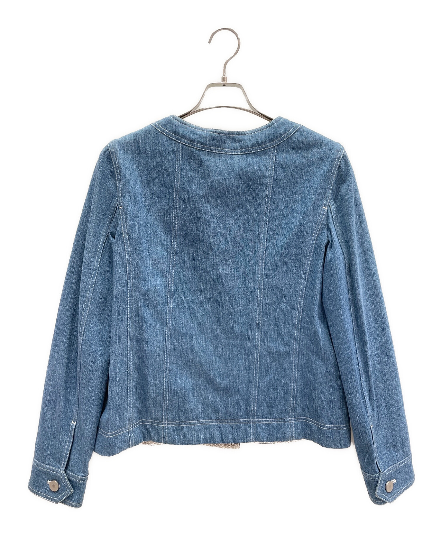 中古・古着通販】CHANEL (シャネル) ノーカラーデニムジャケット