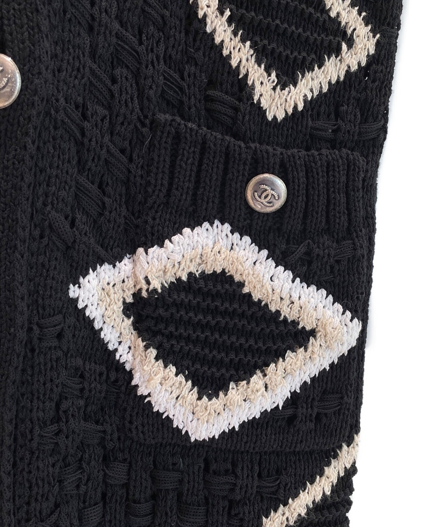 中古・古着通販】CHANEL (シャネル) ココマークボタン ロングニット