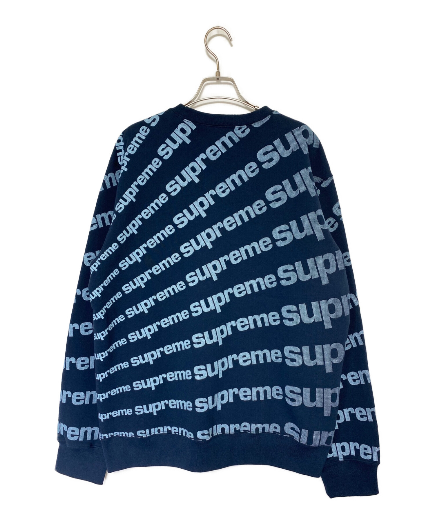 Supreme ネイビー トレーナー 中古・古着通販】SUPREME (シュプリーム) プリントスウェット ネイビー
