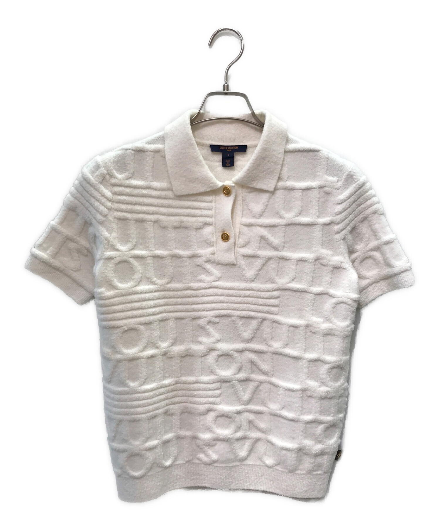 142【Lサイズ】ルイヴィトン モノグラム ワンポイント サマーニット