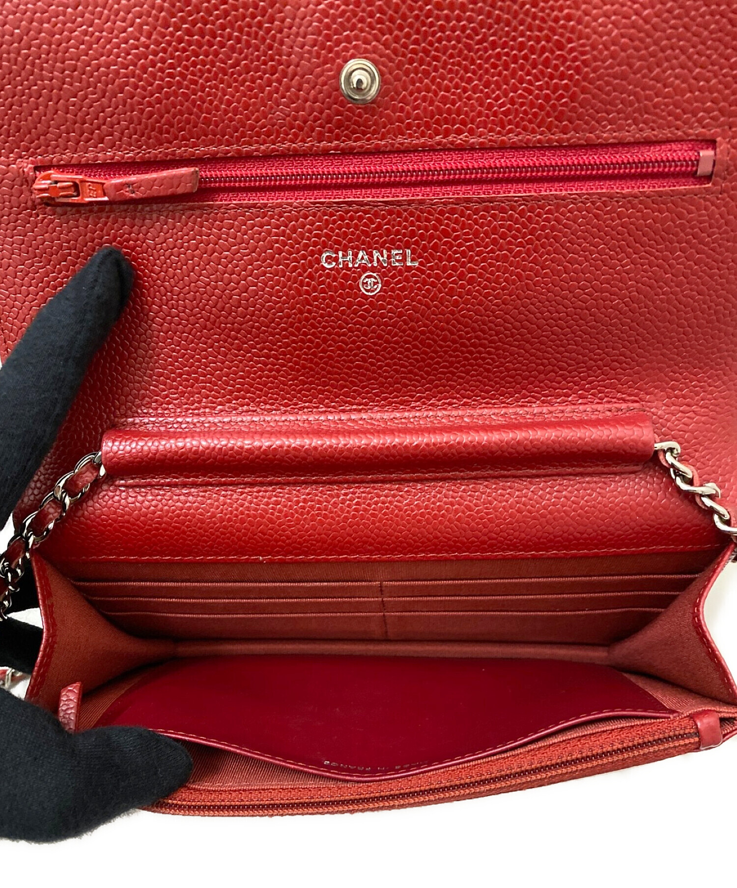 SALE CHANEL シャネル  マトラッセ ロゴプレート 赤  レッド  レディース チェーンウォレット SALE CHANEL シャネル マトラッセ ロゴプレート 赤 レディース