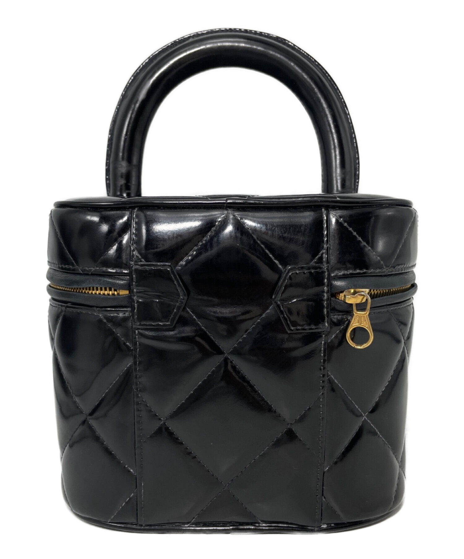 中古・古着通販】CHANEL (シャネル) パテントバニティバッグ ブラック 