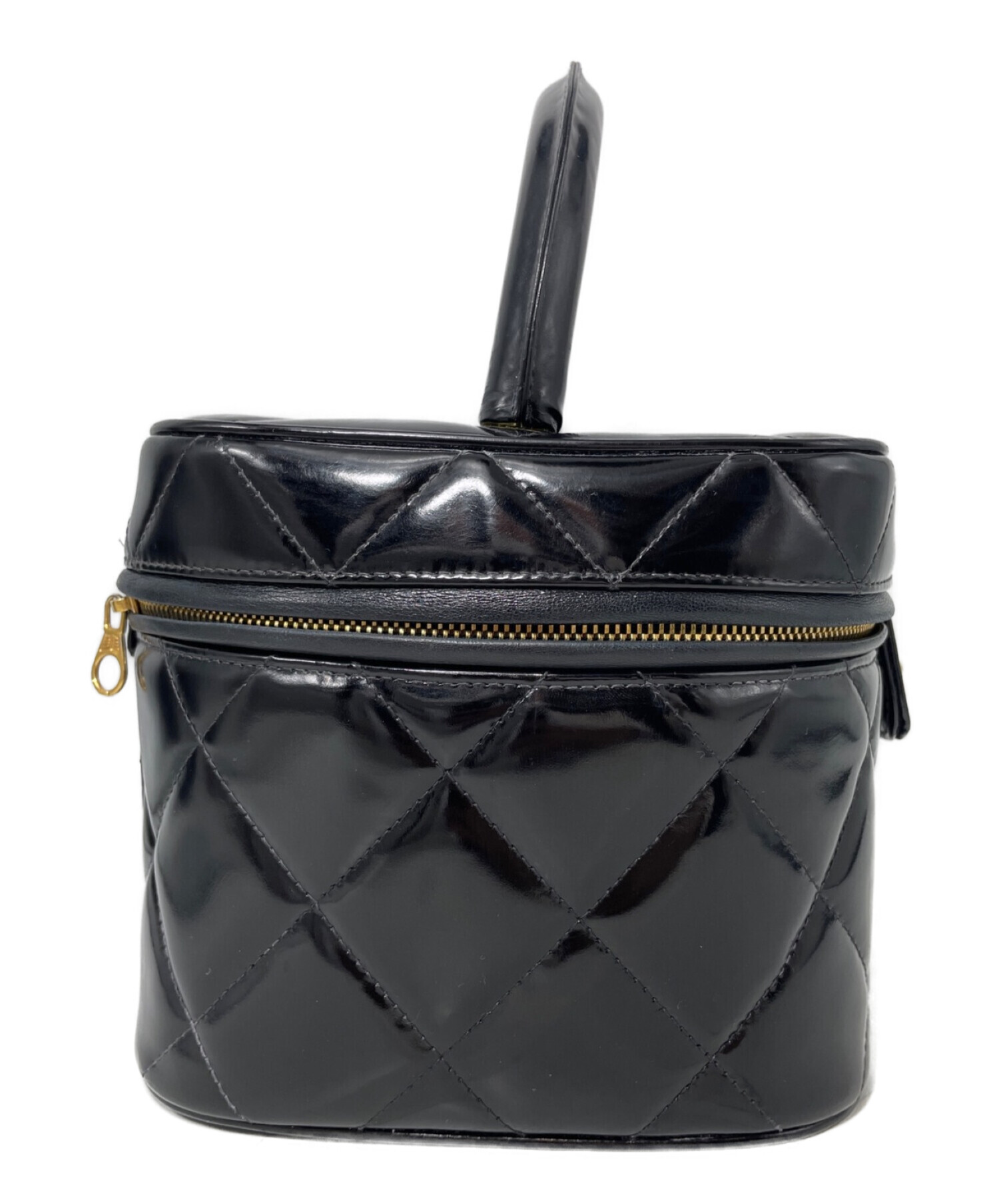 中古・古着通販】CHANEL (シャネル) パテントバニティバッグ ブラック 