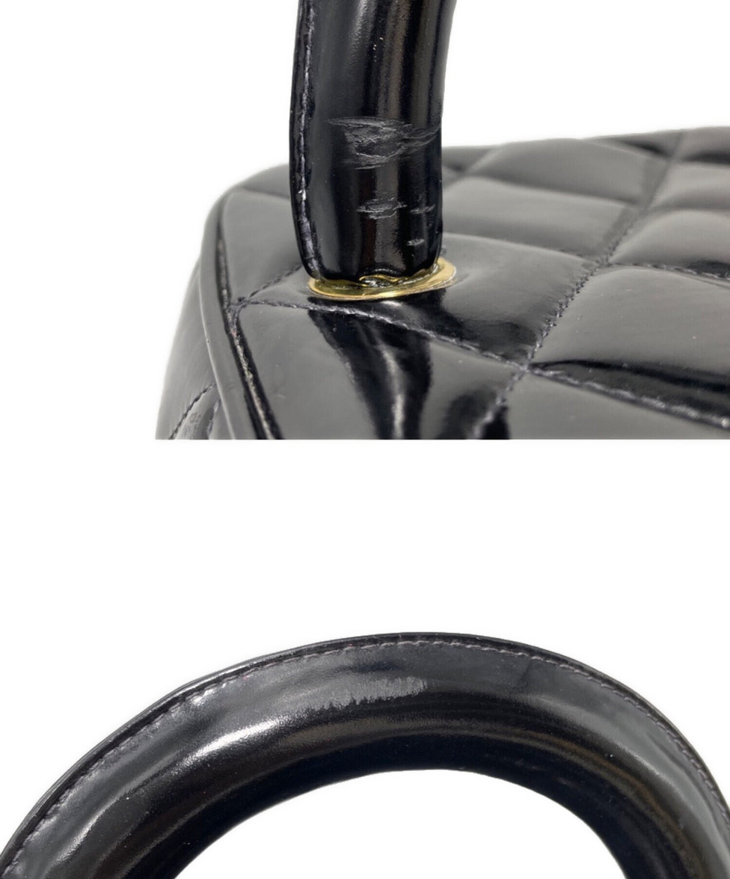 中古・古着通販】CHANEL (シャネル) パテントバニティバッグ ブラック 