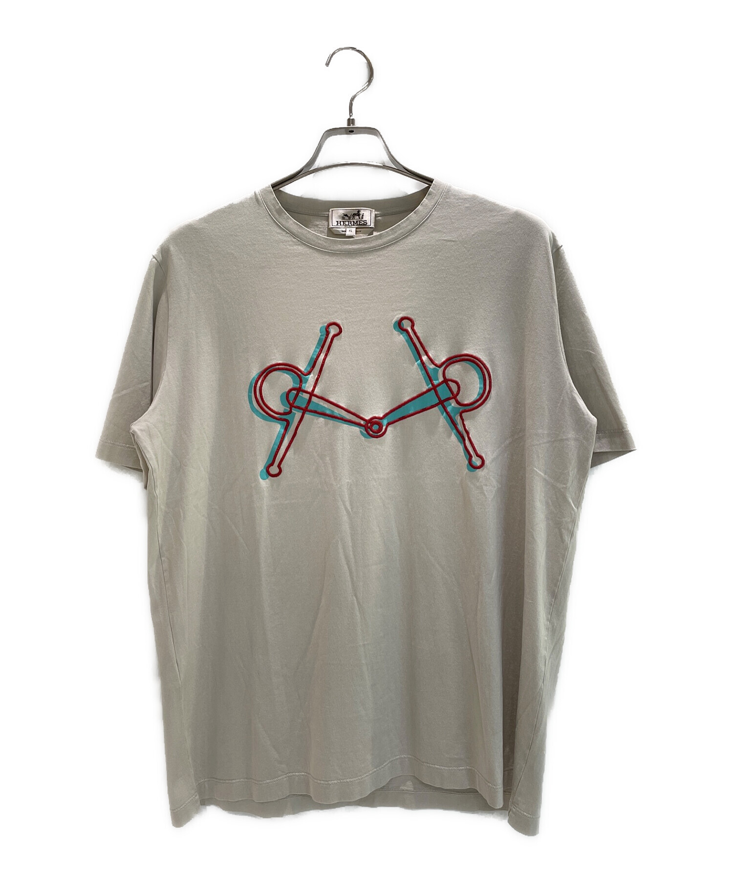 中古・古着通販】HERMES (エルメス) プリント刺繍Tシャツ グレー 