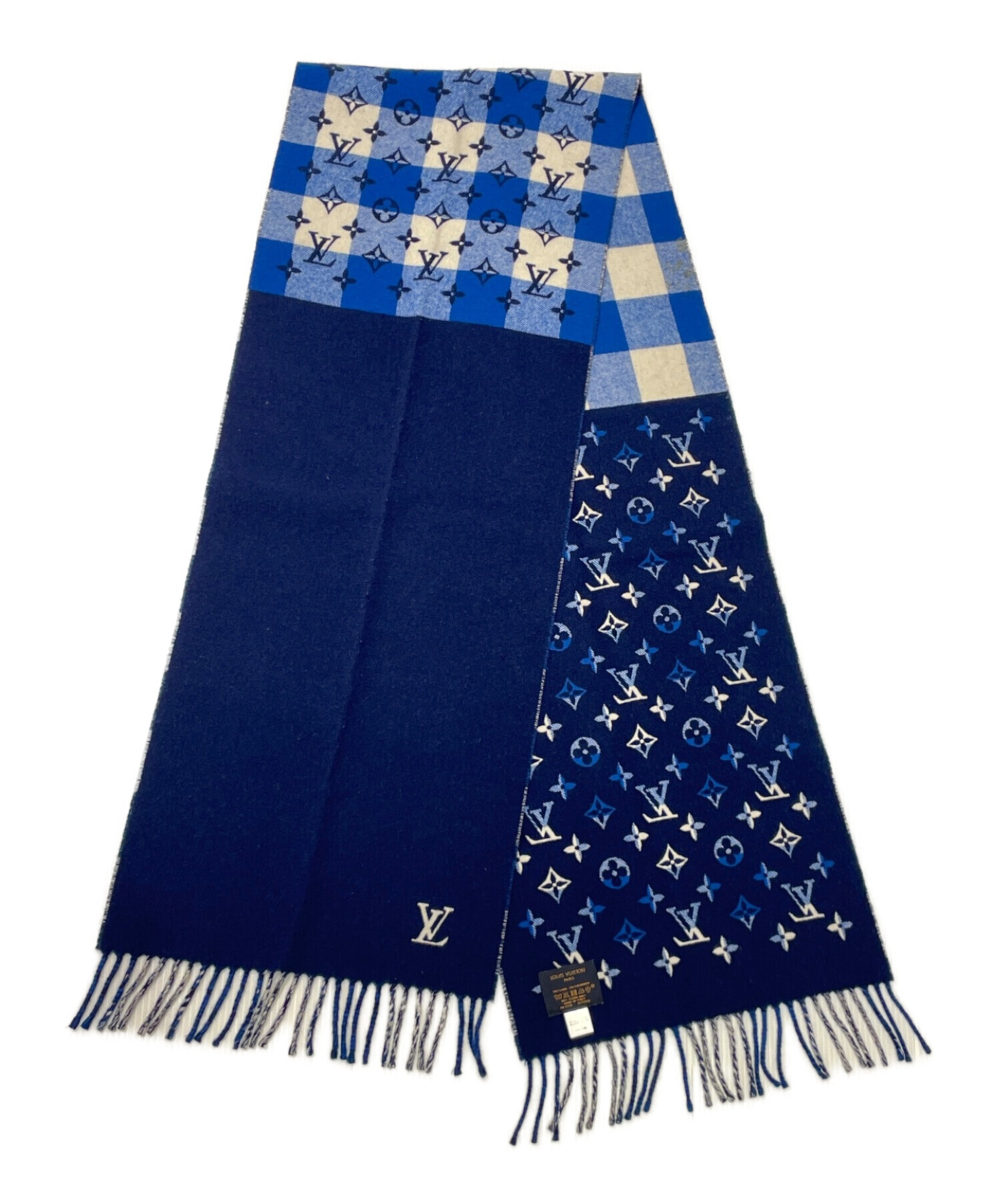 ルイヴィトン★エシャルプ・モノグラム チェック ブロック マフラー 中古・古着通販】LOUIS VUITTON (ルイ ヴィトン) エシャルプモノグラム
