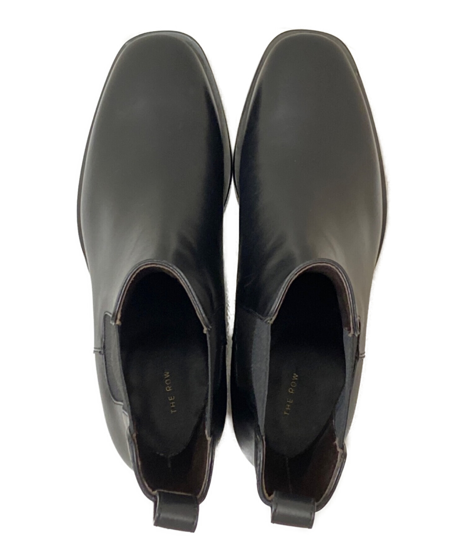 THE ROW ブラックレザーブーツ 37 週末限定セール中 Zipped Boot I レザー ブラック – The Row