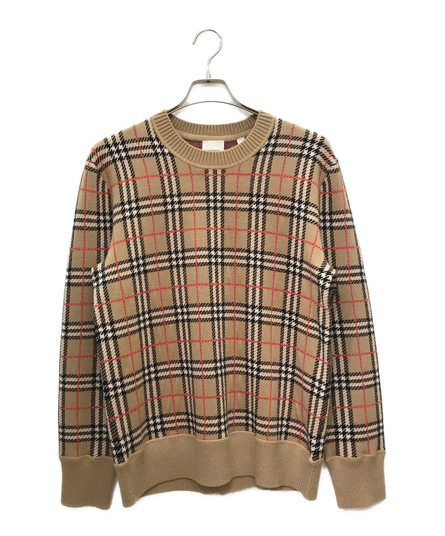 中古・古着通販】BURBERRY (バーバリー) ノバチェックニット ベージュ