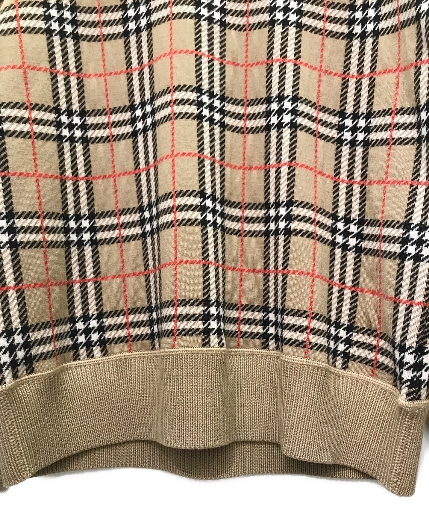 中古・古着通販】BURBERRY (バーバリー) ノバチェックニット ベージュ