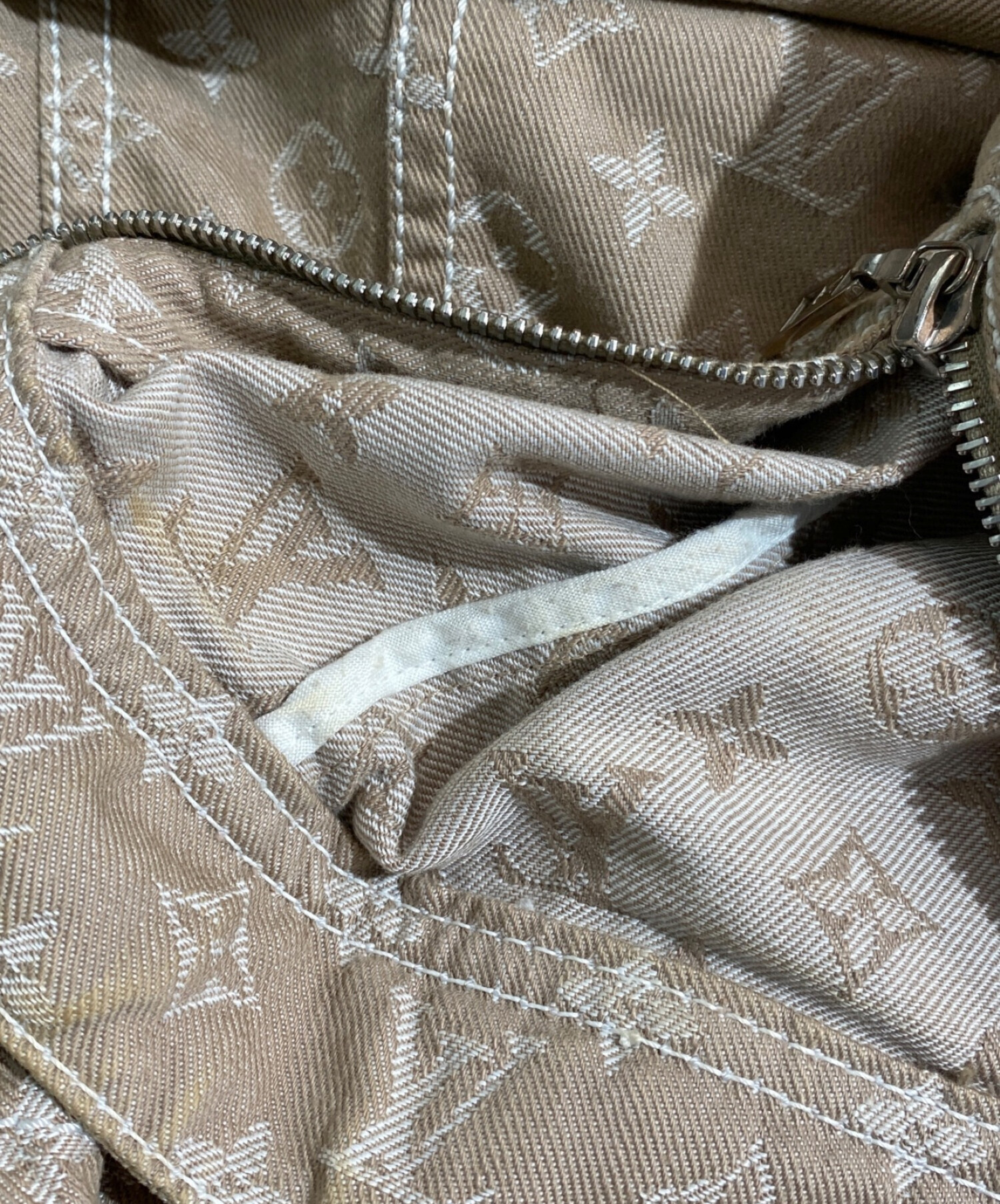 ルイヴィトン LOUISVUITTON デニムライダース ジャケット モノグラム 中古・古着通販】LOUIS VUITTON (ルイ ヴィトン) モノグラムデニム