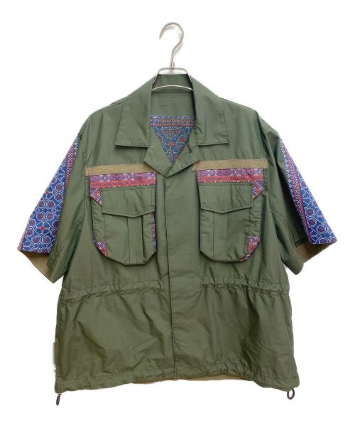 土日限定価格　sacai サカイ22SS シャーリングエンブロイダリー半袖シャツ 1094000923383360_01_3193.jpeg