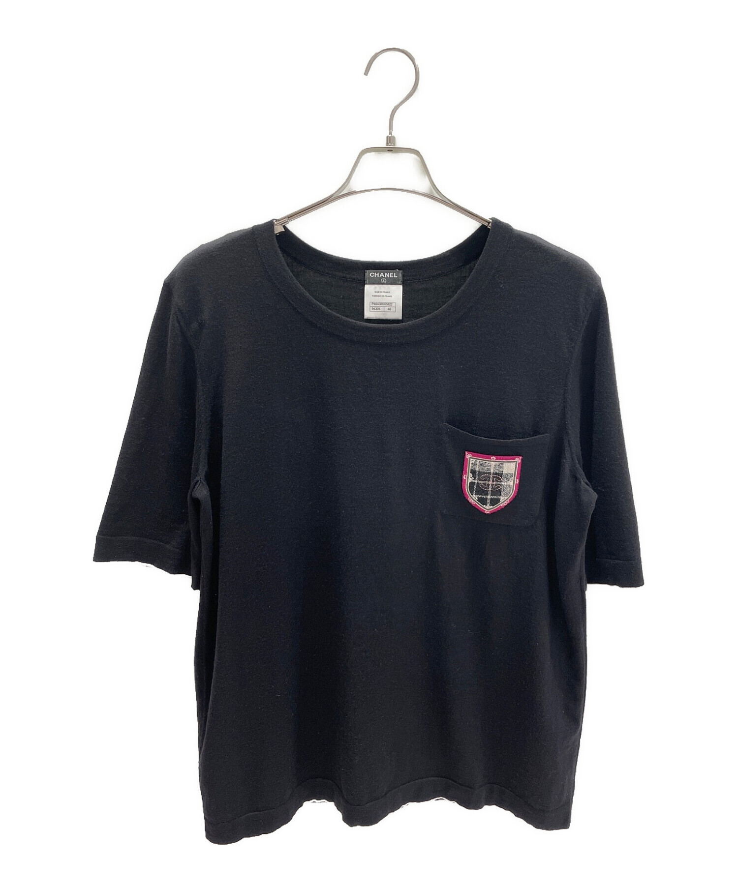 CHANELブラック 半袖ニット CHANELブラック 半袖ニット シンプルで合わせやすい♪】CHANEL ニット