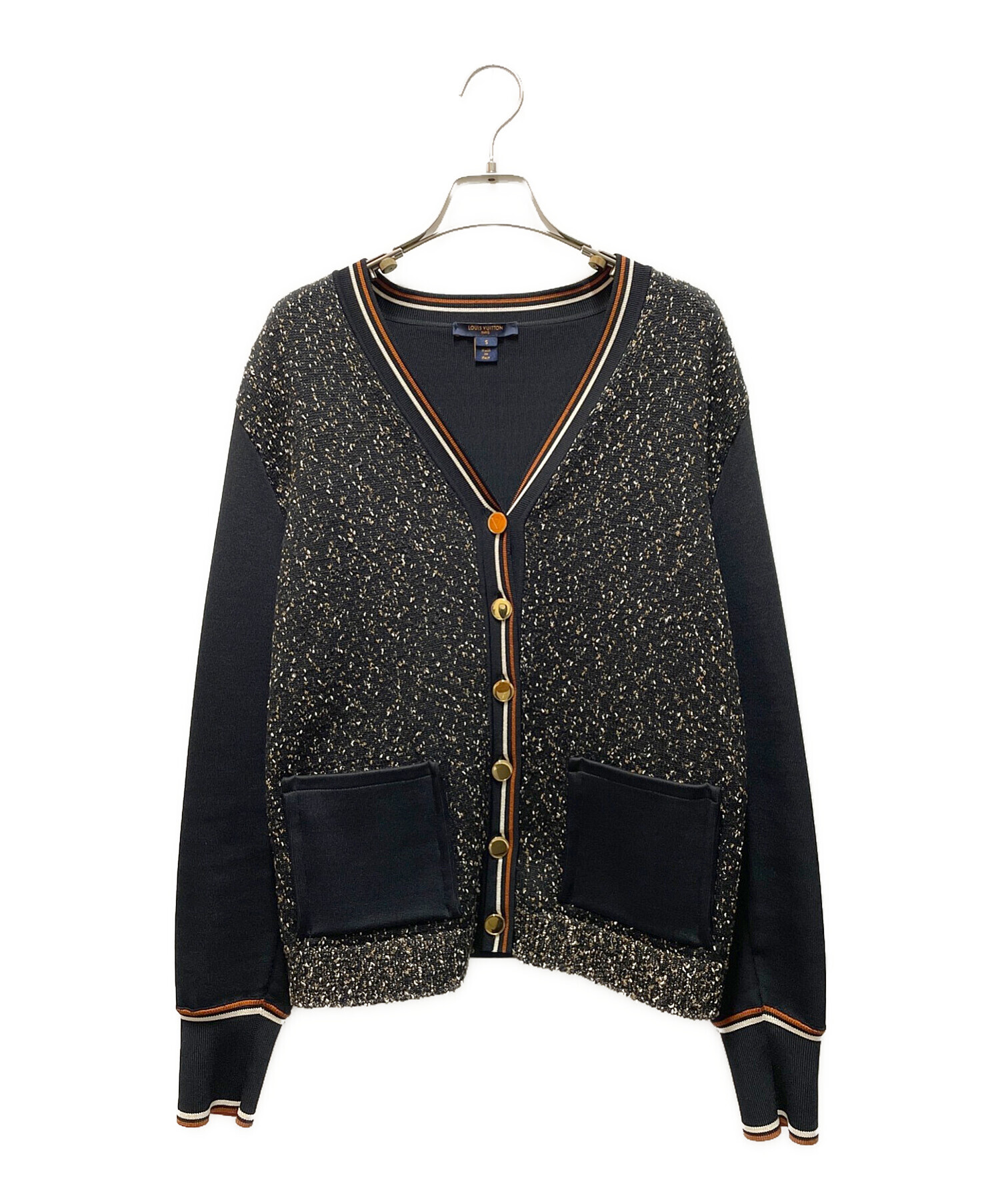 未使用　LOUISVUITTONヴィトン　ツイード ニットカーディガン　ブルゾン 中古・古着通販】LOUIS VUITTON (ルイ ヴィトン) ツイード切替