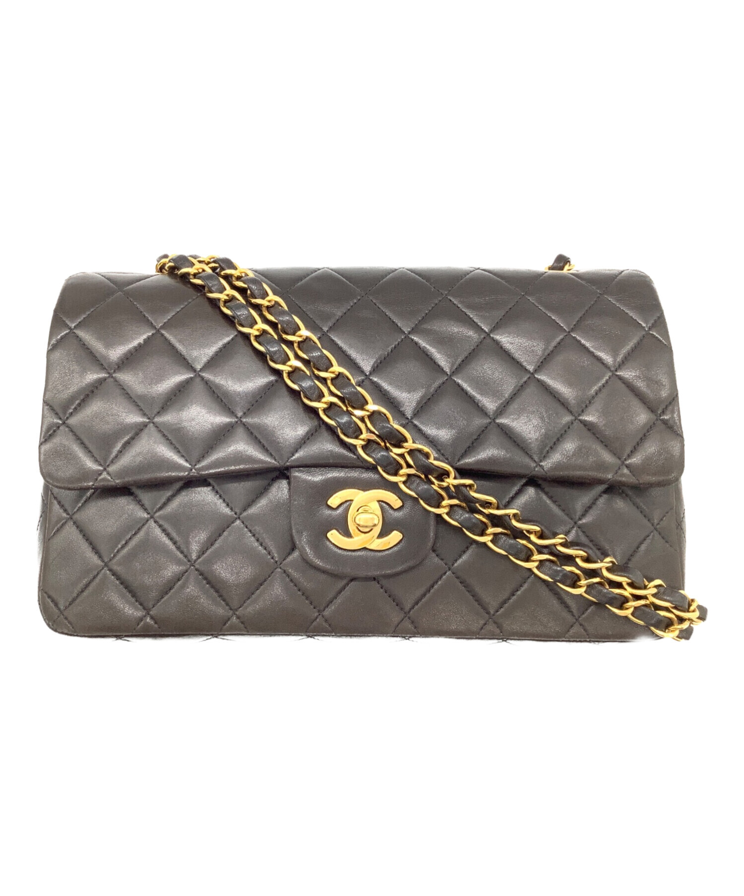 【真贋不明】CHANEL シャネル Wフラップ チェーンショルダーバッグ 真贋不明】CHANEL シャネル Wフラップ チェーンショルダーバッグ